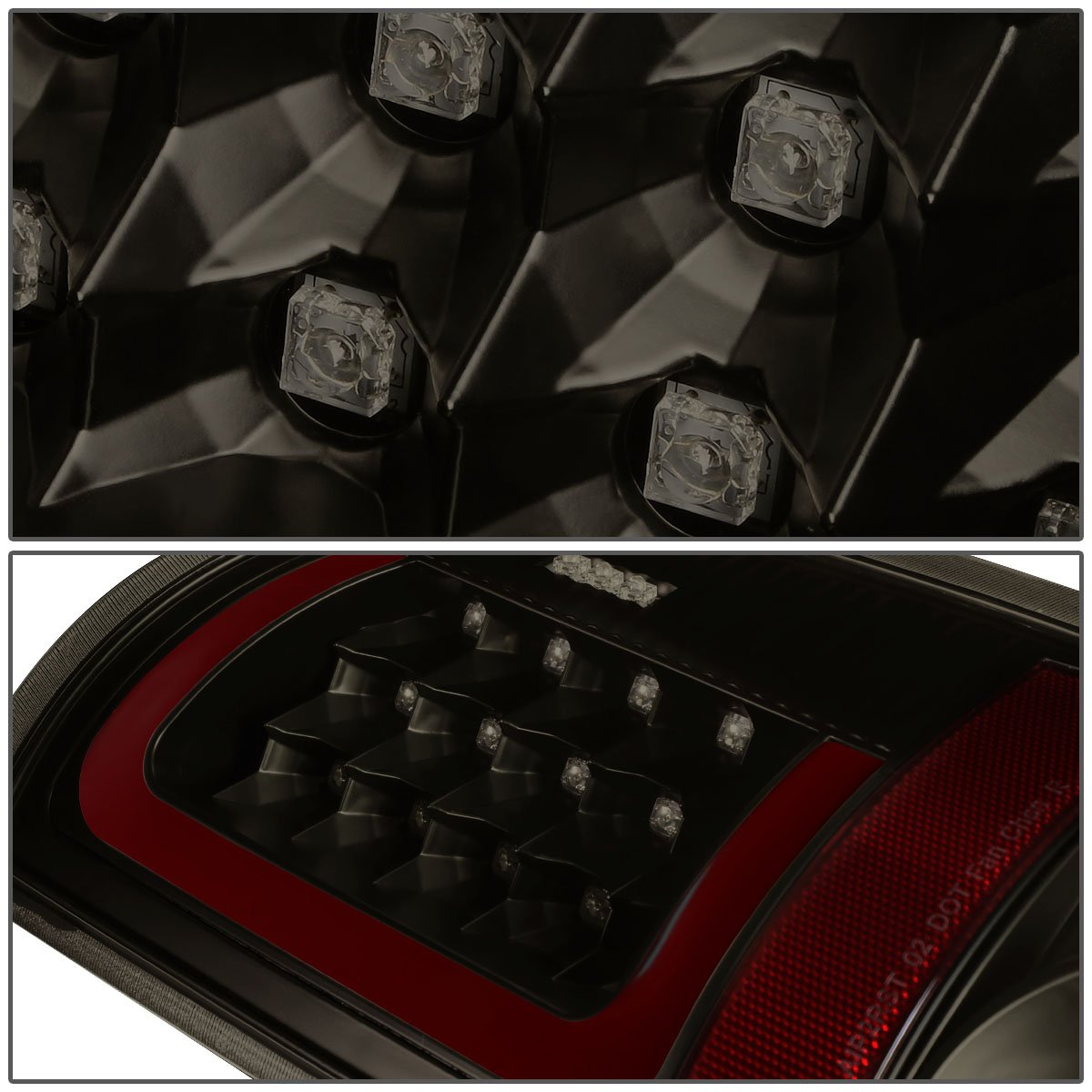 Dna Motoring Tl-Dram07-Led-Rd3D-Bk-Sm Led 3D Tail Light Assembly Driver & Passenger Side [Compatible With 02-06 Dodge Ram 1500 2