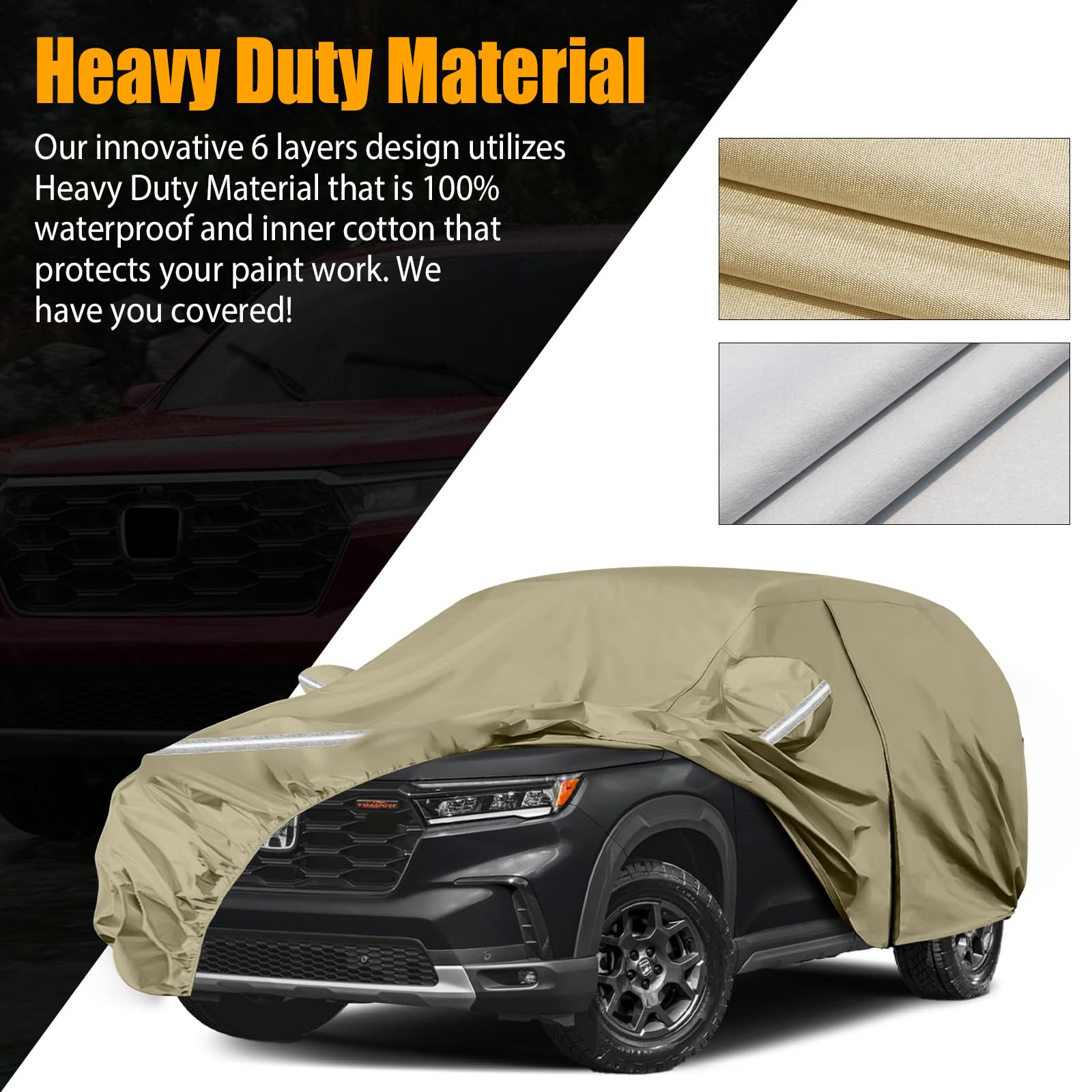 Waterproof Car Covers Replace for 2002-2025 Honda Pilot, Multilayer Heavy Duty with Cotton Liner All Weather Custom-fit Car Cove