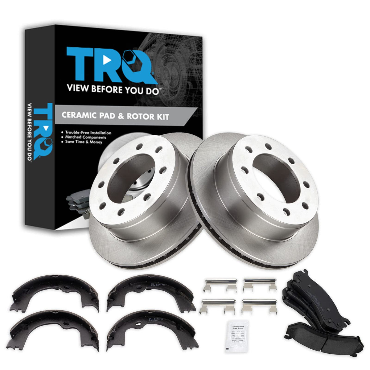 Trq Rear Brake Pad & Rotor Kit Compatible With 2010-2013 Chevrolet 2010-2013 Gmc