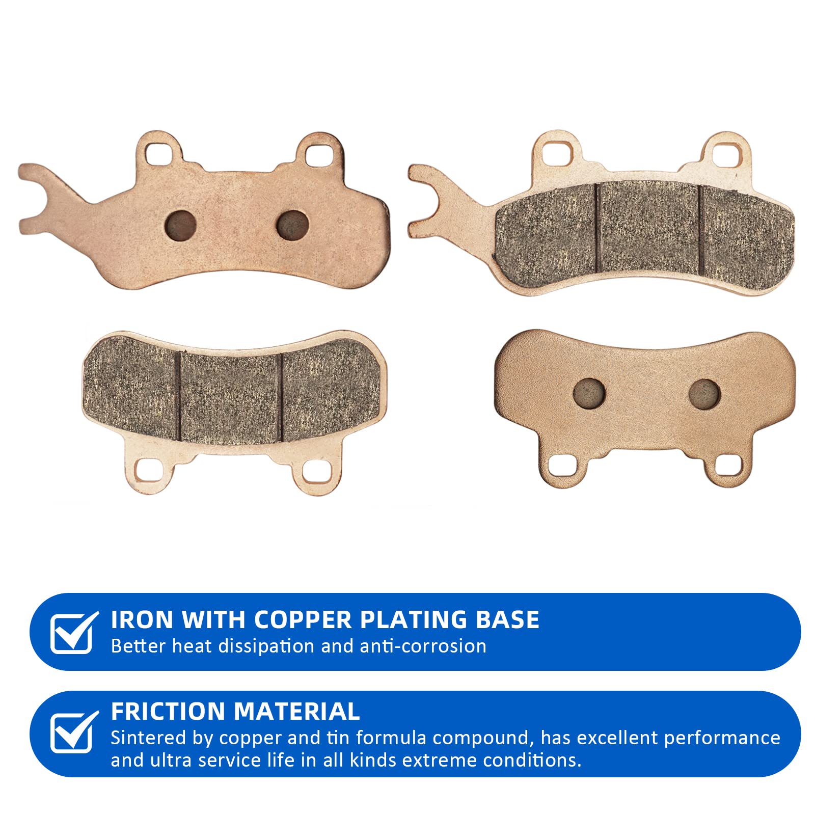 Front & Rear Brake Pads Sintered For Can Am Maverick X3 Sport/Trail 800/1000 2017-2021 Defender 6X6/Max/Pro