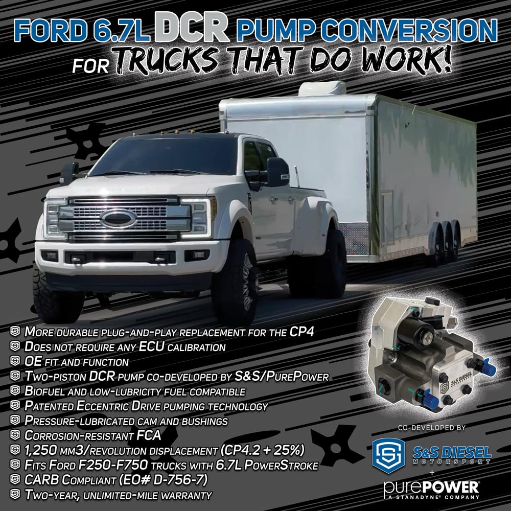 S&S Diesel Motorsport CP4 to DCR Pump Conversion Compatible with 2011+ Ford 6.7 Powerstroke Diesel (6.7F-DCR-1)