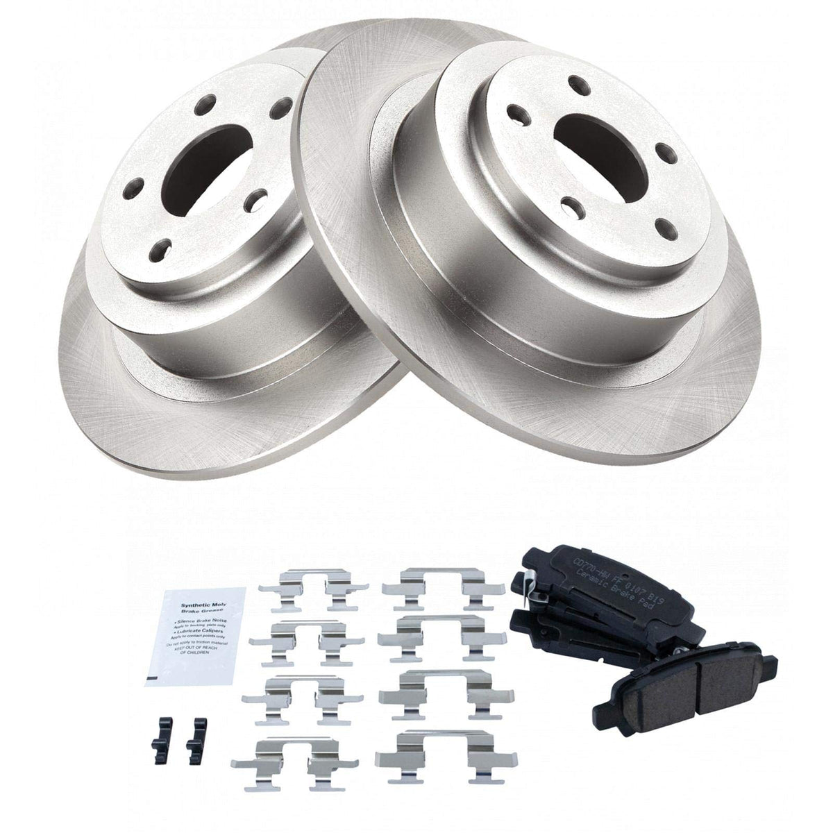 Trq Rear Brake Pad & Rotor Kit Brake Pads Brake Rotor Ceramic Compatible With 2003-2006 Subaru Baja 2000-2004 Legacy Outback