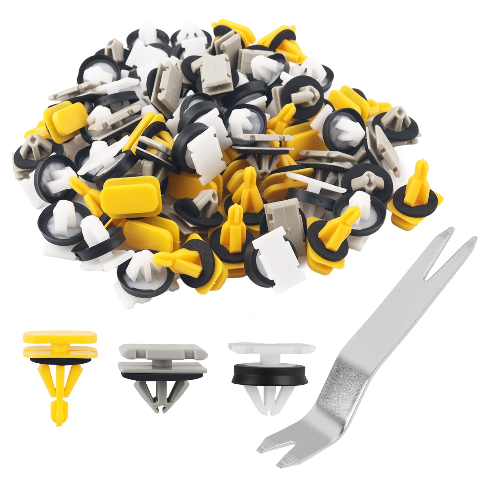 70PCS Car Fender Flare Rocker Panels Moulding Clip,3-Size Car Fender Flare Trim Clips Compatible with Cadillac/GMC/Buick,Portabl