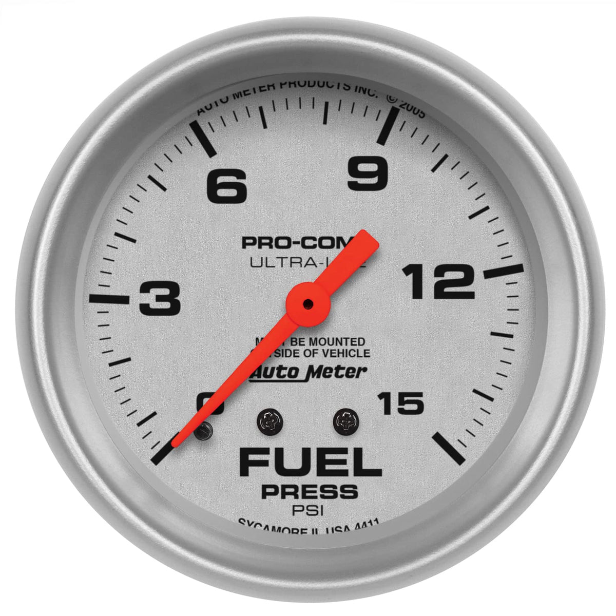 Auto Meter 4411 Ultra-Lite Mechanical Fuel Pressure Gauge, 2-5/8'' (66.7mm)