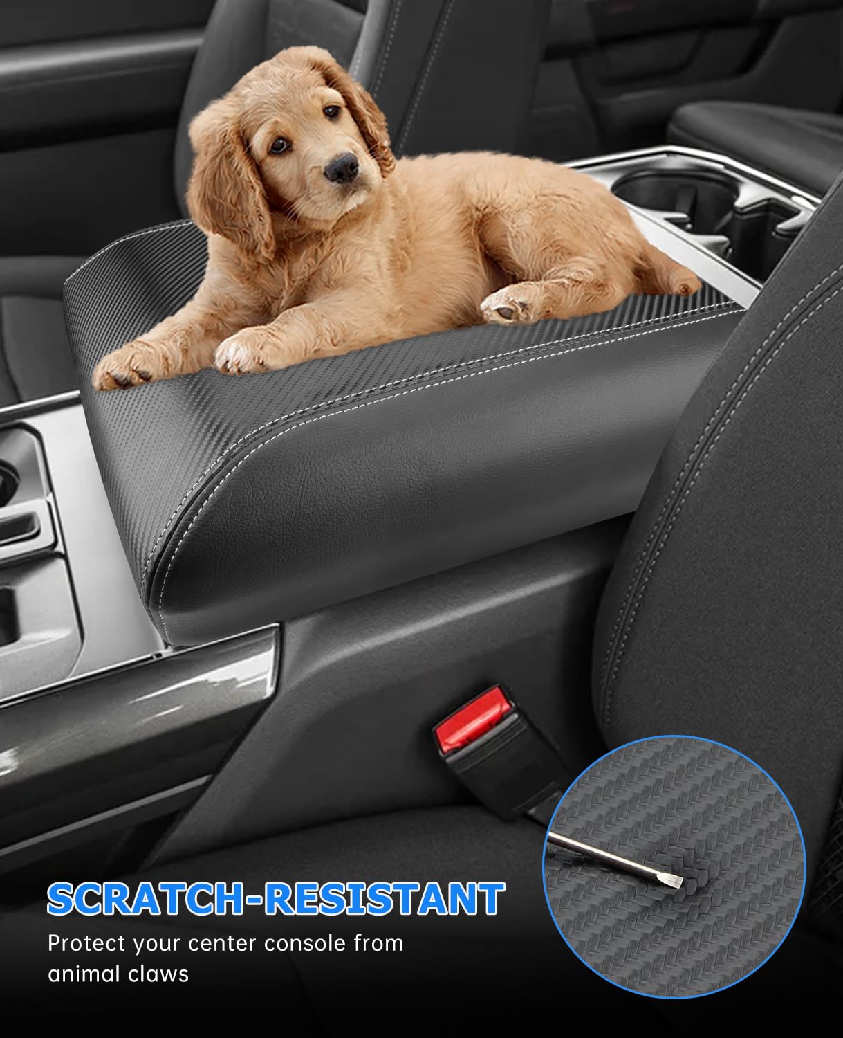 Intget Car Center Console Armrest Cover For 2024 Ford F150 Accessories Interior 2021 2022 2023 Middle Console Lid Seat Cover Pro