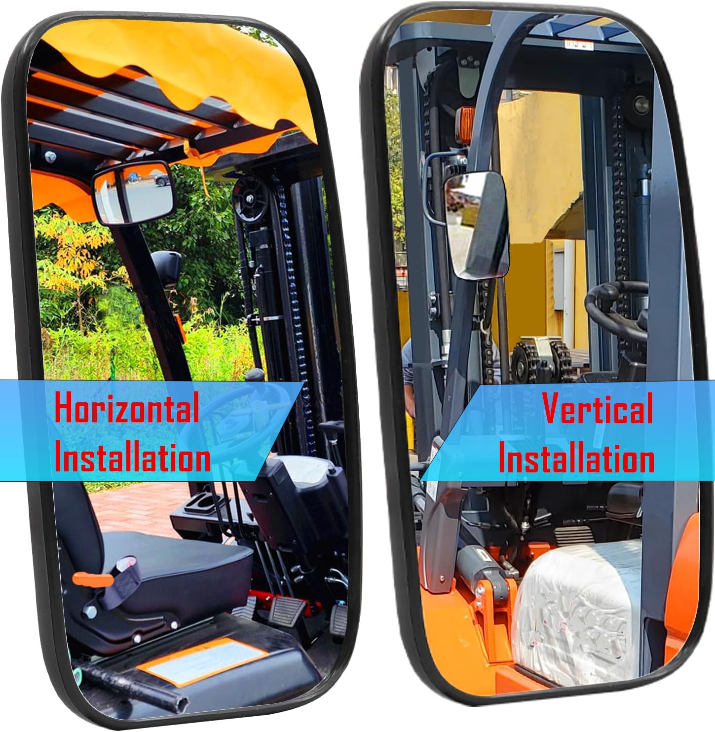 Heavy Equipment Truck Mirrors,Forklifts Rearview Mirror, Loader Mirr-ors, Compatible with Plow,Excavator,Dump truck,Lorry,Rear o