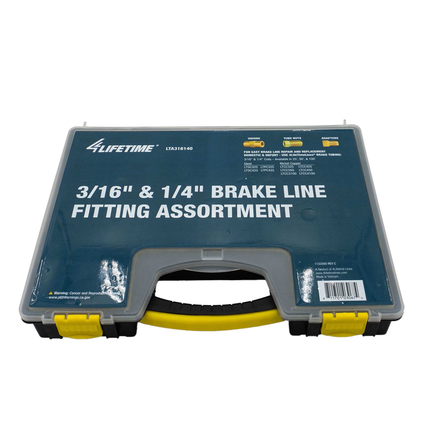 4LIFETIMELINES Premium Brake Line Fitting Kit - 32 SKU Assortment for 3/16 & 1/4 Tube Nuts, Secure Connections for Brake Repairs