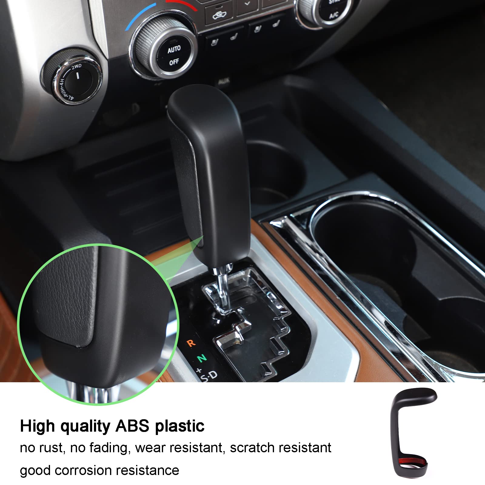 Llkuang Center Console Gear Shift Head Cover Trim Fit For Toyota Tundra 2014-2021 Car Accessories (Matte Black)