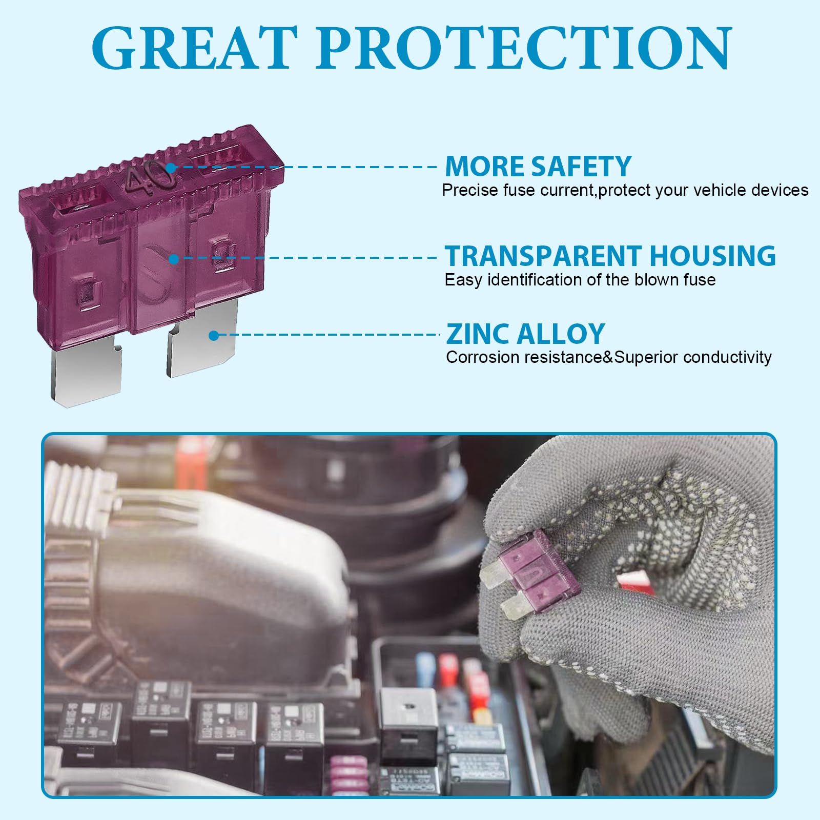 408 PCS Car Fuses Assortment Kit Standard Mini LP Mini Micro2 Blade Fuse ATO ATC APS ATS APR 2A 5A 7.5A 10A 15A 20A 25A 30A 35A