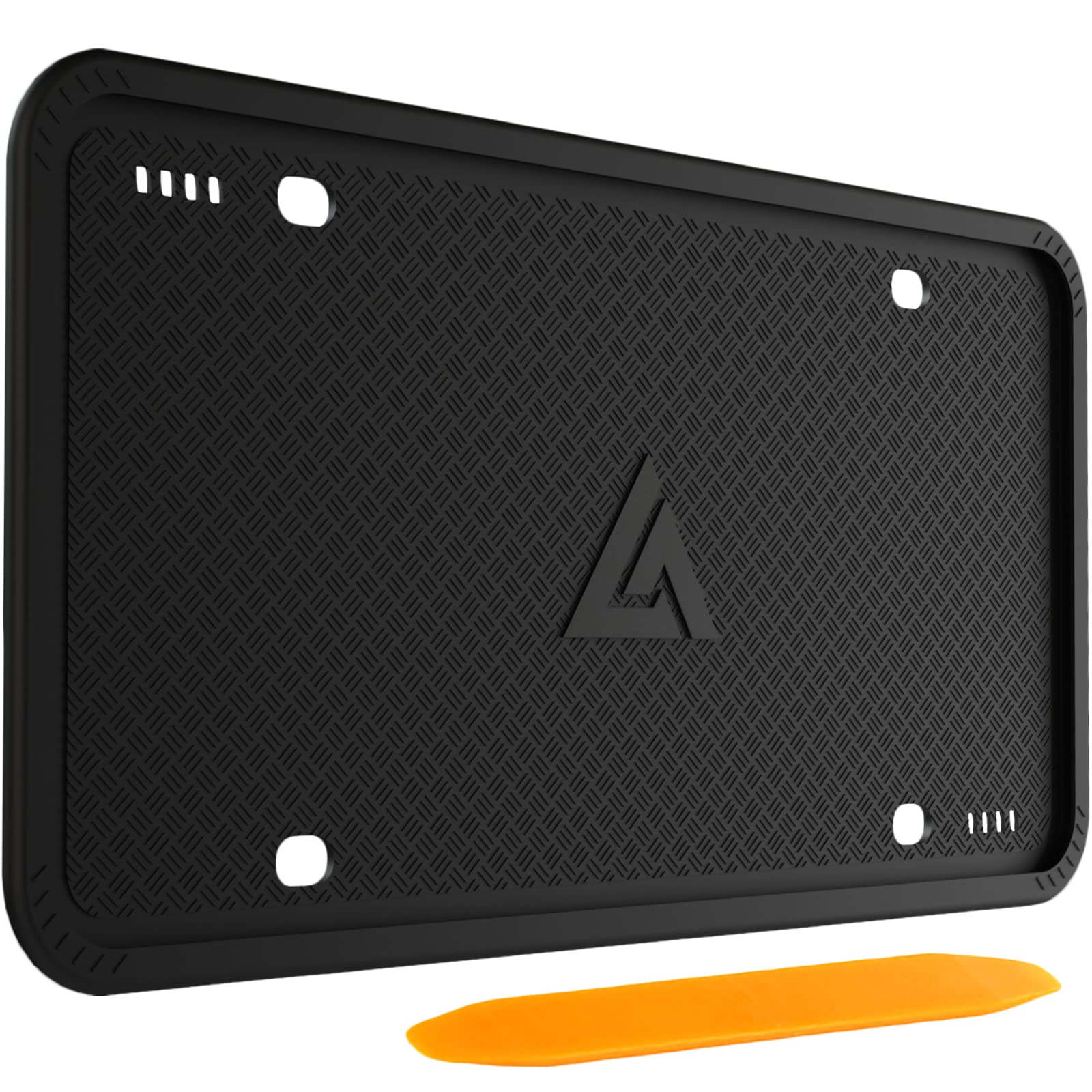 Aujen Silicone License Plate Frames, 1 Pack Car License Plate Cover, Universal Us Car Black License Plate Bracket Holder. Rust-P