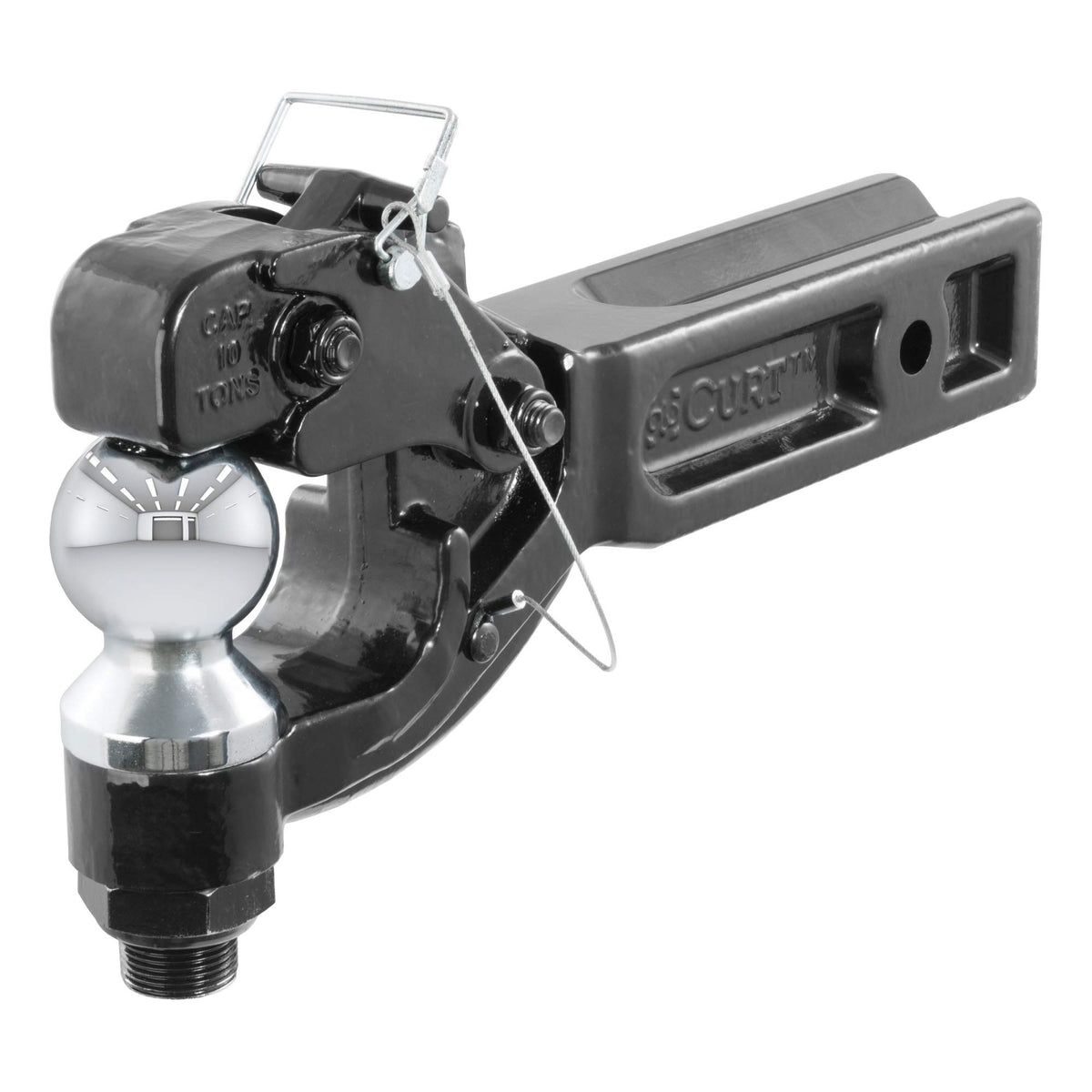 Curt 48012 Pintle Hitch With 2-5/16-Inch Trailer Ball, Fits 2-1/2-Inch Receiver, 20,000 Lbs, 15-Inch Length