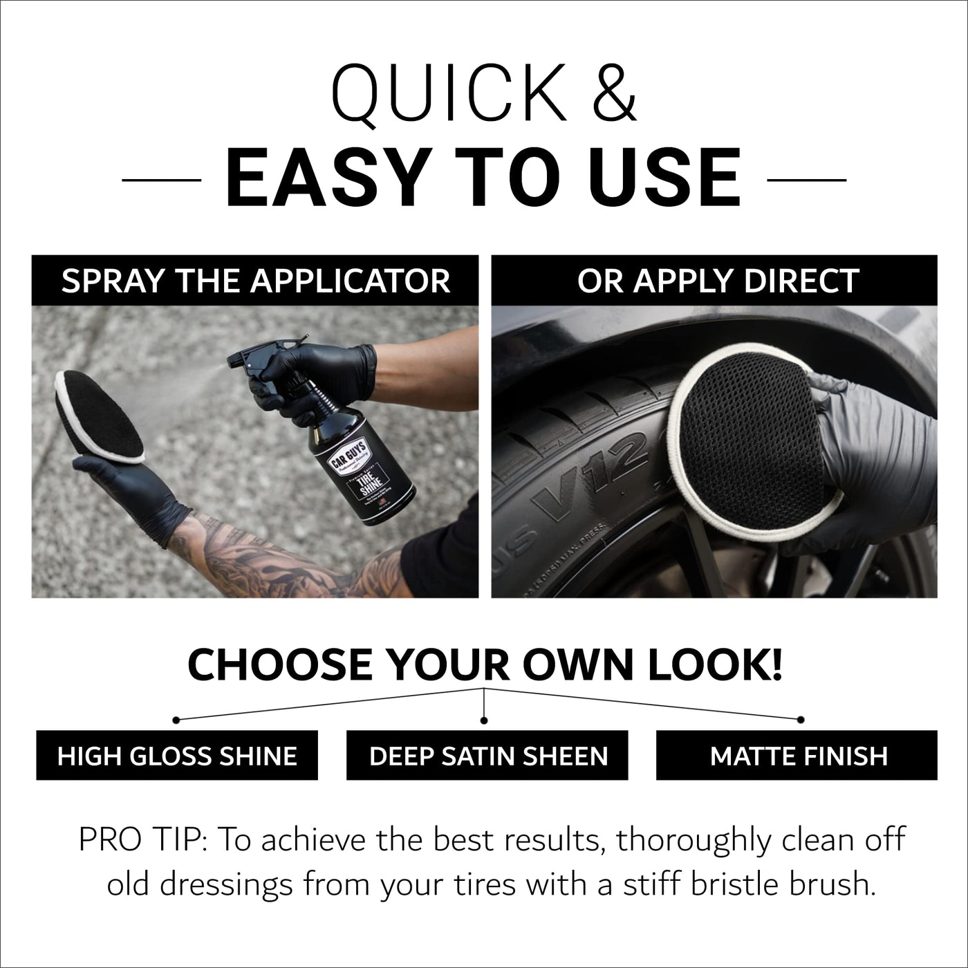 Tire Shine Spray 1 Gallon Bulk Refill - Best Tire Dressing Car Care for Car Tire Tire Shine Spray 1 Gallon Bulk Refill - Best Tire Dressing Car Care for Car Tire