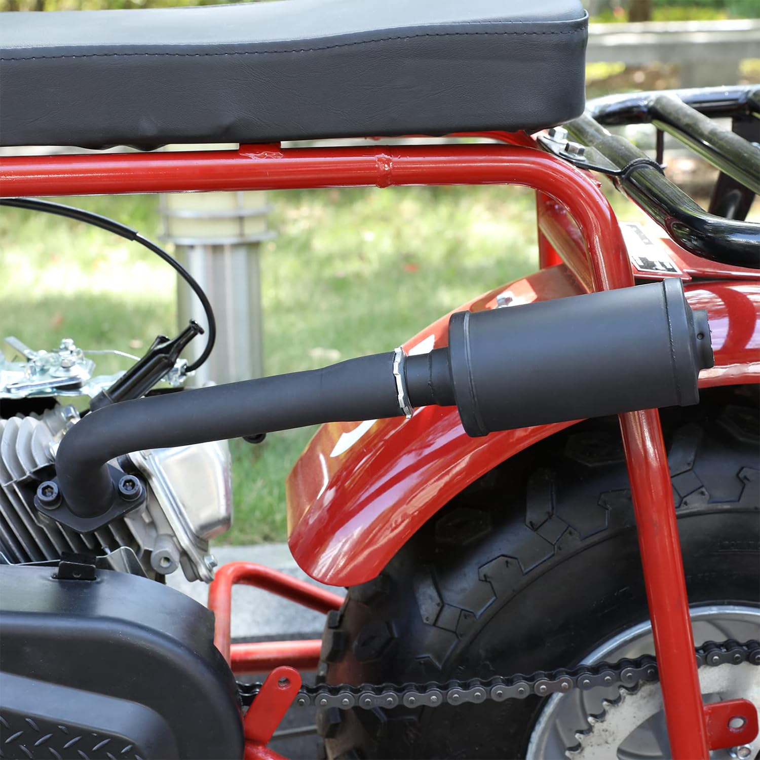 FVRITO Thickened Exhaust Header Pipe Muffler with Heat Shield Tape Kit for Non Hemi 6.5HP Predator 212cc 196cc GX160 GX200 Colem