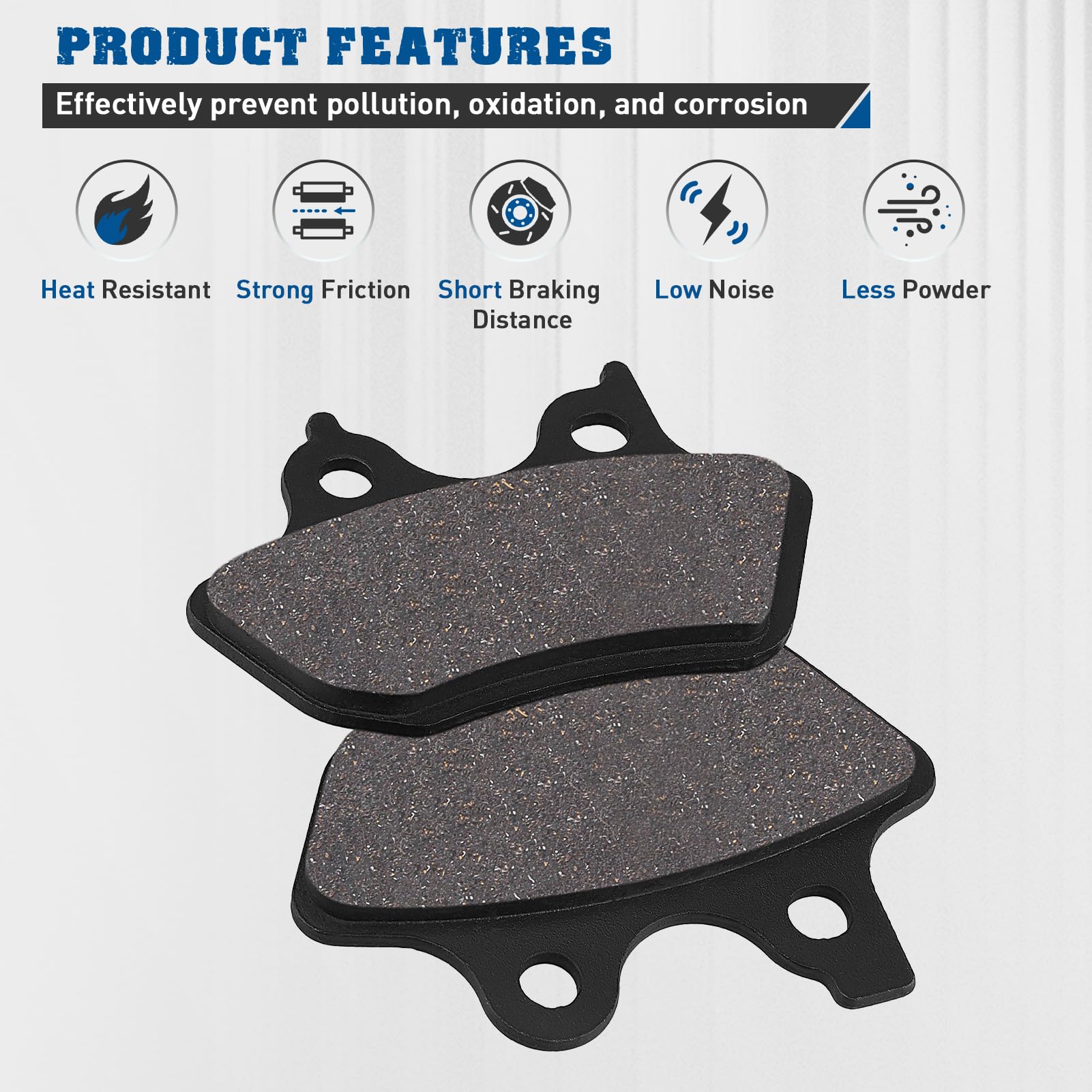 SOLLON Front and Rear Brake Pads for Harley Davidson 2000-2007 Dyna Electra Glide Ultra Classic Road King Heritage Softail Fatbo