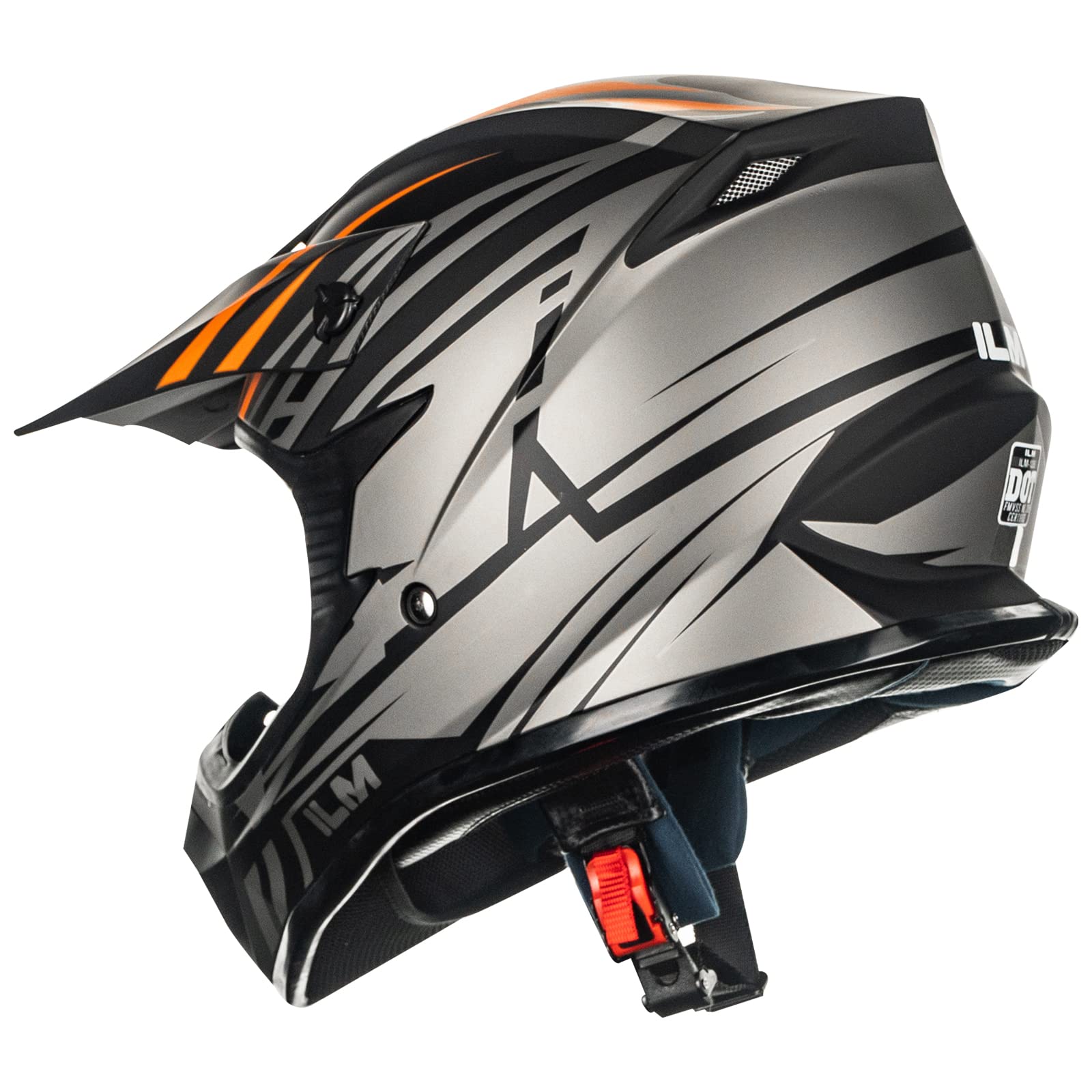 ILM Adult Dirt Bike Helmets Motocross ATV Dirtbike BMX MX Offroad Full Face Motorcycle Helmet, DOT Approved Model 128S (Orange G