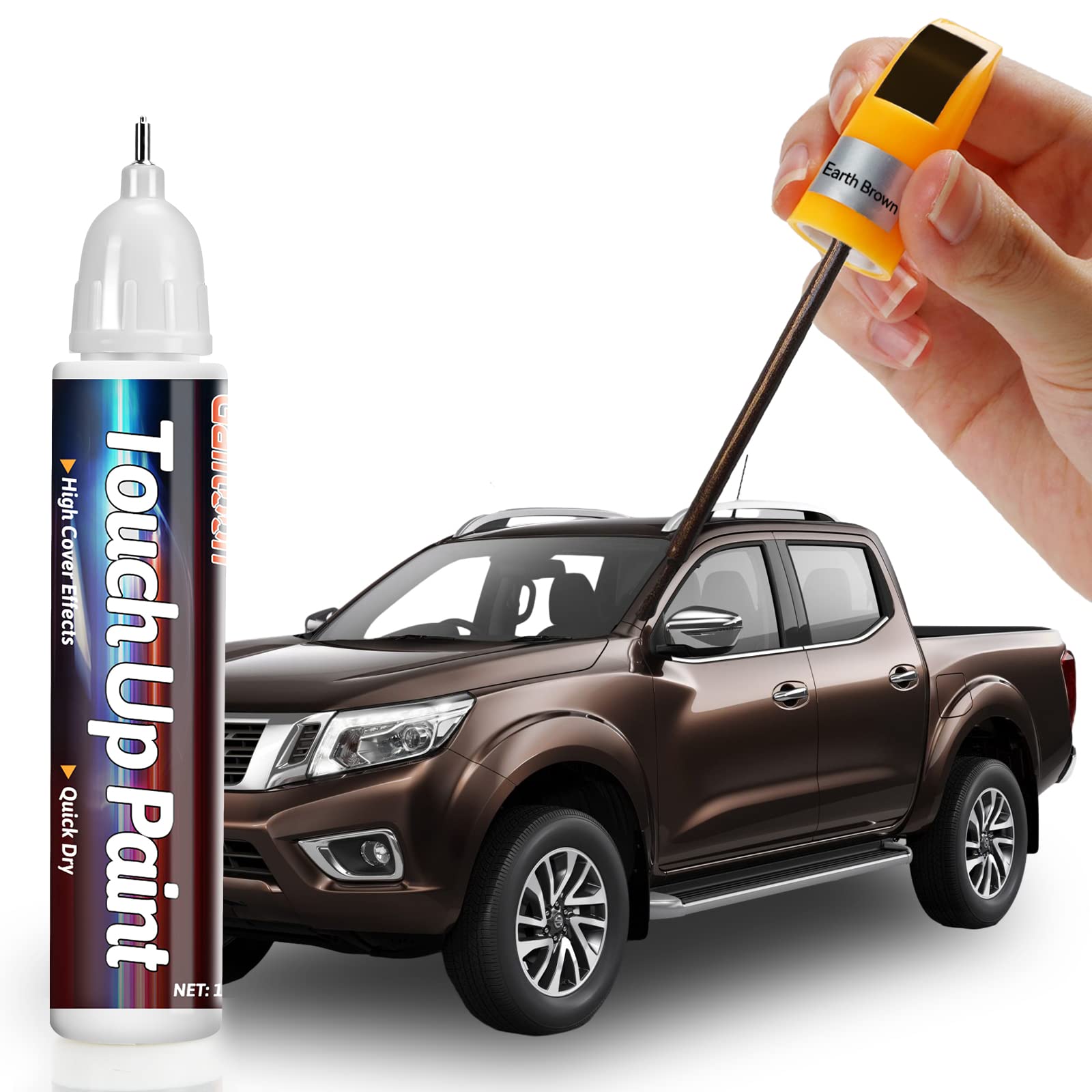 Brown Touch Up Paint Pen for Cars, Car Paint Scratch Repair, 2-In-1 Car Touch Up Paint Fill Paint Pen, Quick & Easy Solution to 