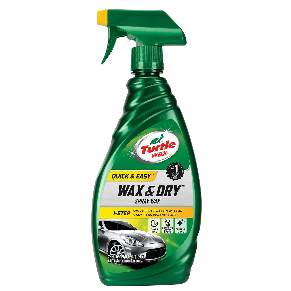 Turtle Wax T-9-6Pk 1-Step Wax And Dry, Quick And Easiest Step To High Shine, For Cars, Trucks, Motorcycles And Rvs, 26 Oz. (Pack
