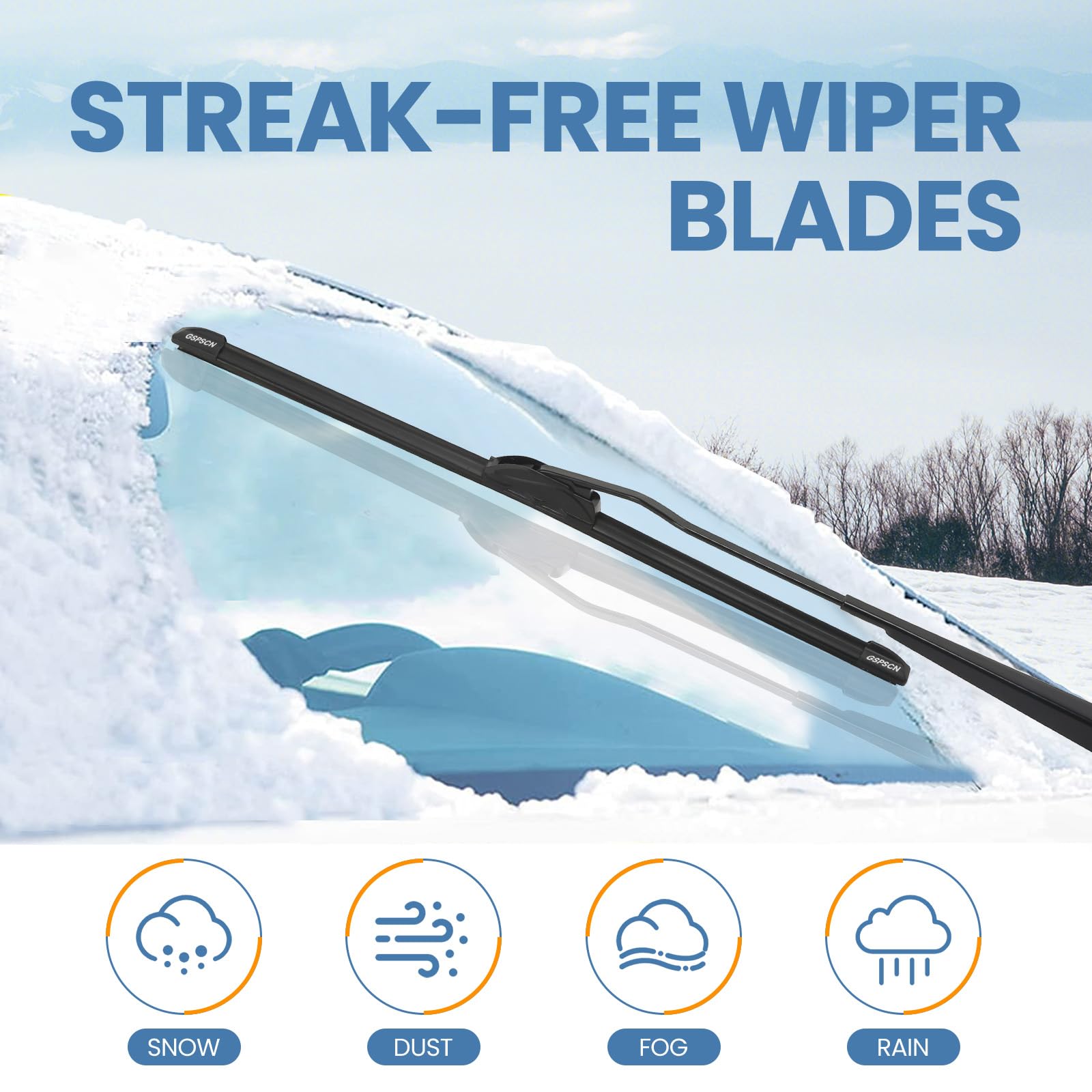 Gspscn Oem Quality 21''+20'' Premium Original Replacement Windshield Wiper Blades,Quiet And Durable Stable High Performance All-