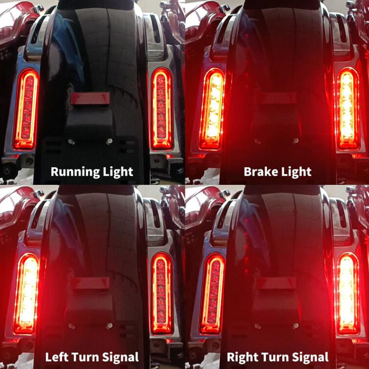 Hdbubalus Rear Fender Light Led Turn Signal Filler Panel Lights For Harley Touring Electra Glide Road King Ultra Limited 2014-2023