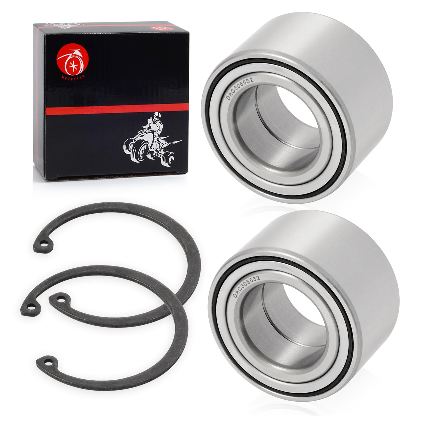 2pcs Heavy Duty Wheel Bearing + CIRCLIP Compatible with Arctic Cat ATV 250 300 350 366 400 425 450 500 650 700 1000 2005-2017 14