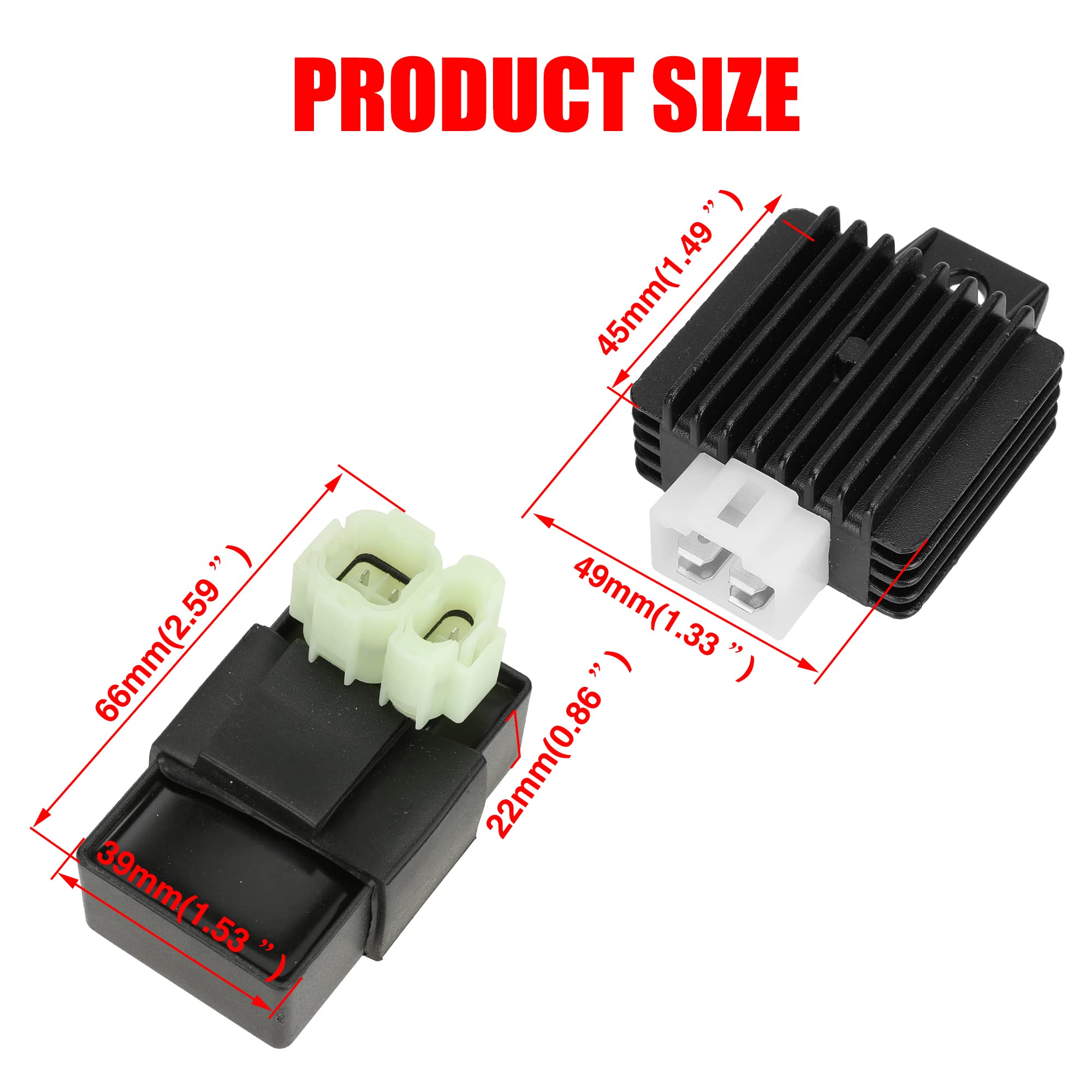 GREHUA AC CDI Box Starter Solenoid Relay Ignition Coil Voltage Regulator Rectifier Spark plug for GY6 50cc 125cc 150cc 4-stroke
