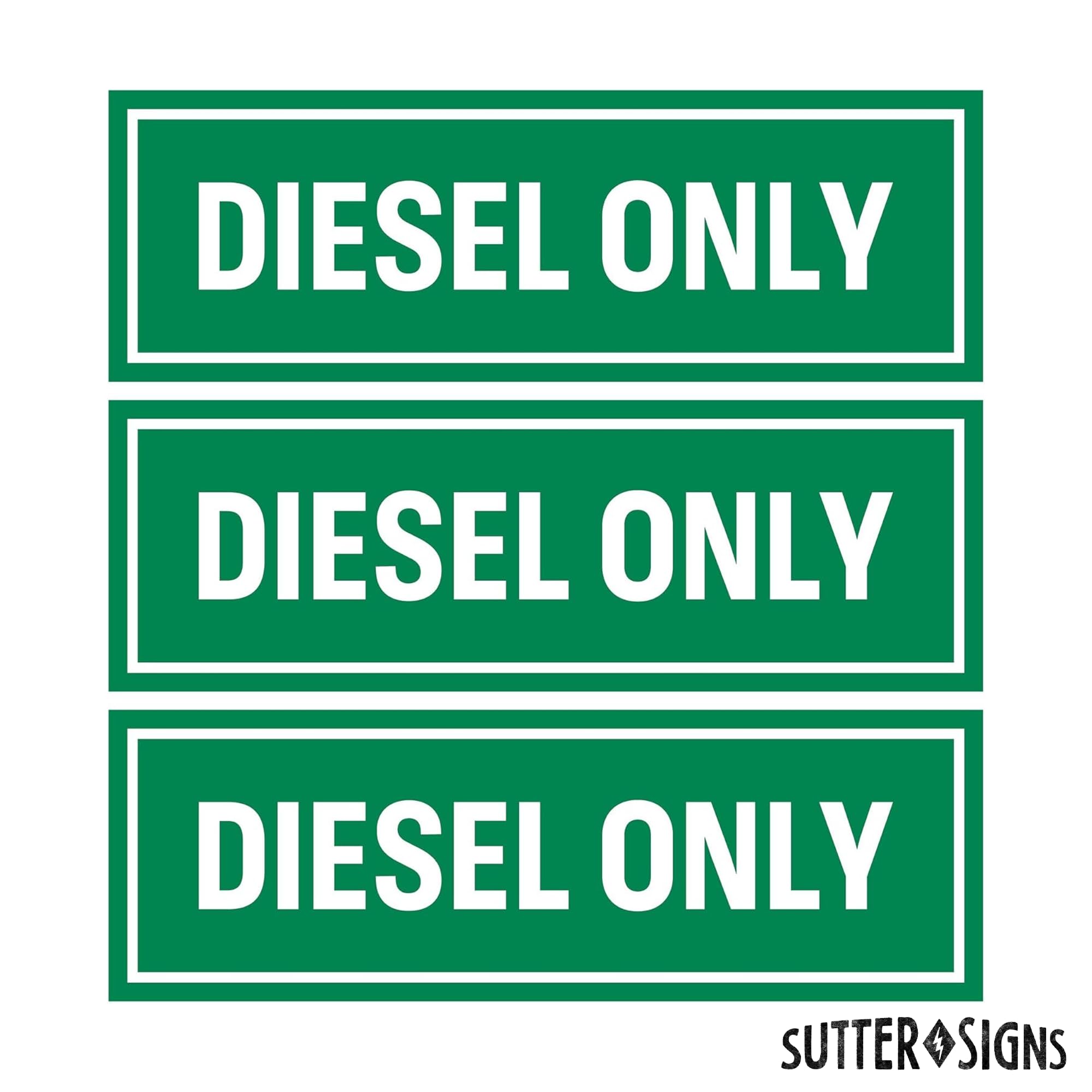 Sutter Signs 6Pc Diesel Only & Gasoline Only Stickers For Fuel Tank | Weatherproof Adhesive Decals For Trucks, Tractors, Fuel Ca