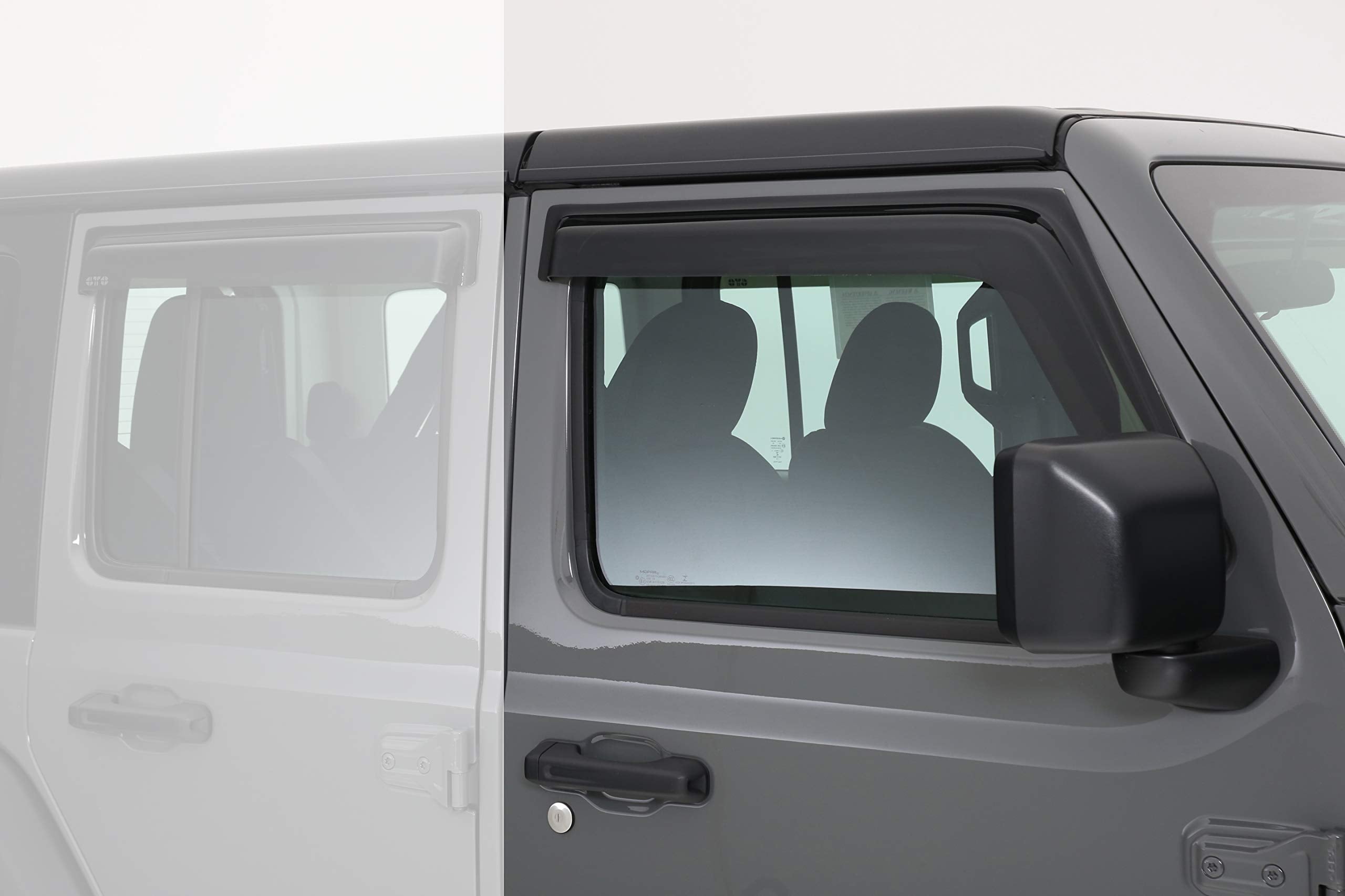 GT Styling 80644X Carbon Fiber Front Window Ventguards Fits 2018-2019 Jeep Wrangler JL/JLU