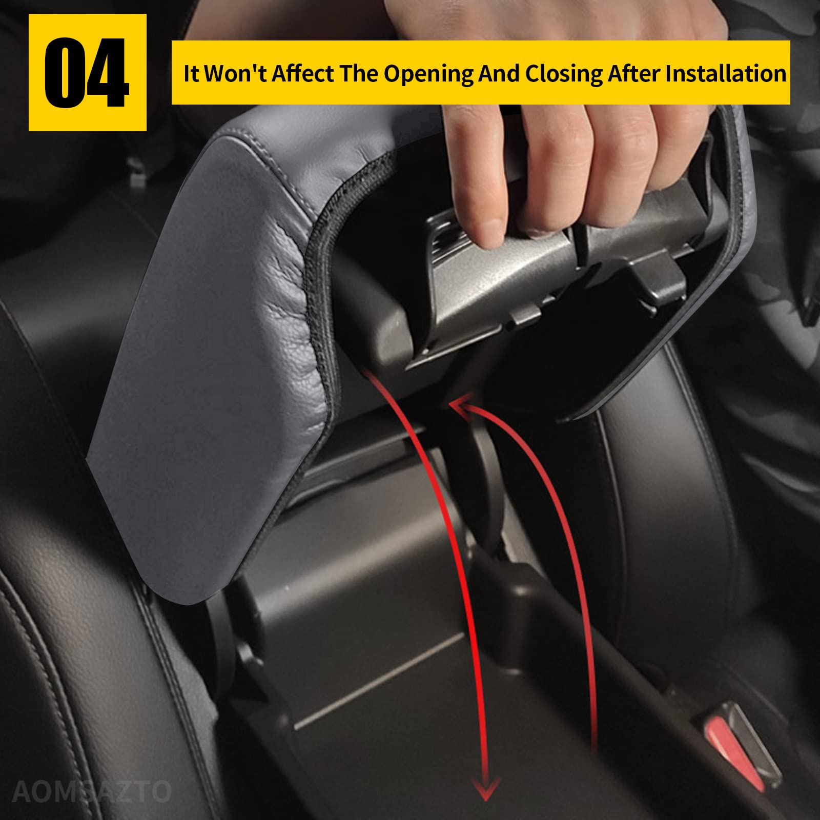 Aomsazto Gray Center Console Covers For 2017-2022 Honda Crv Leather Armrest For Cr V