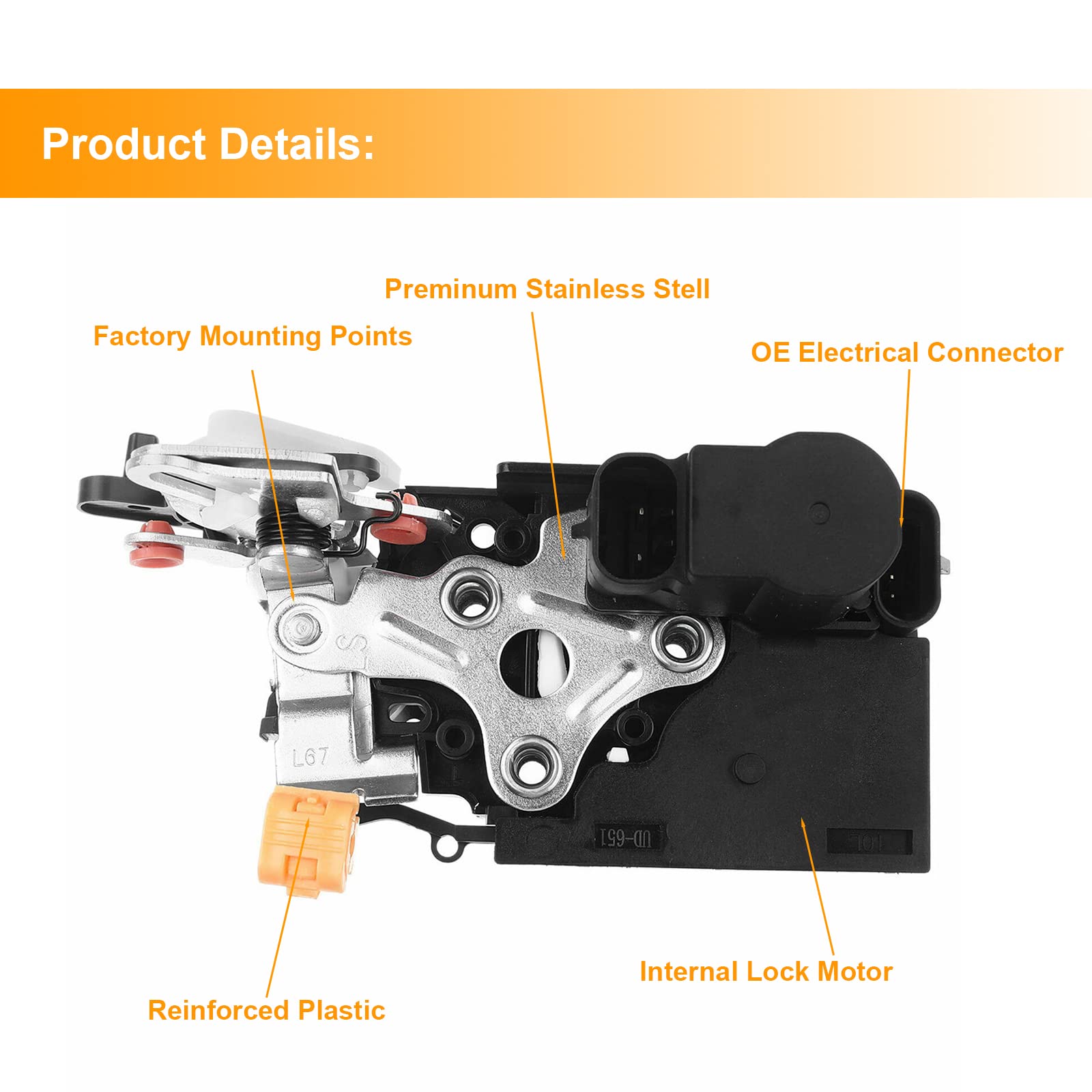 Cheriezing 15110651 Door Lock Actuator - Rear Left Driver Side - Compatible For Select Chevy & Gmc & Cadillac Model - 1999-2007 Silverado Sierra Escalade - W/O Keyless Entry