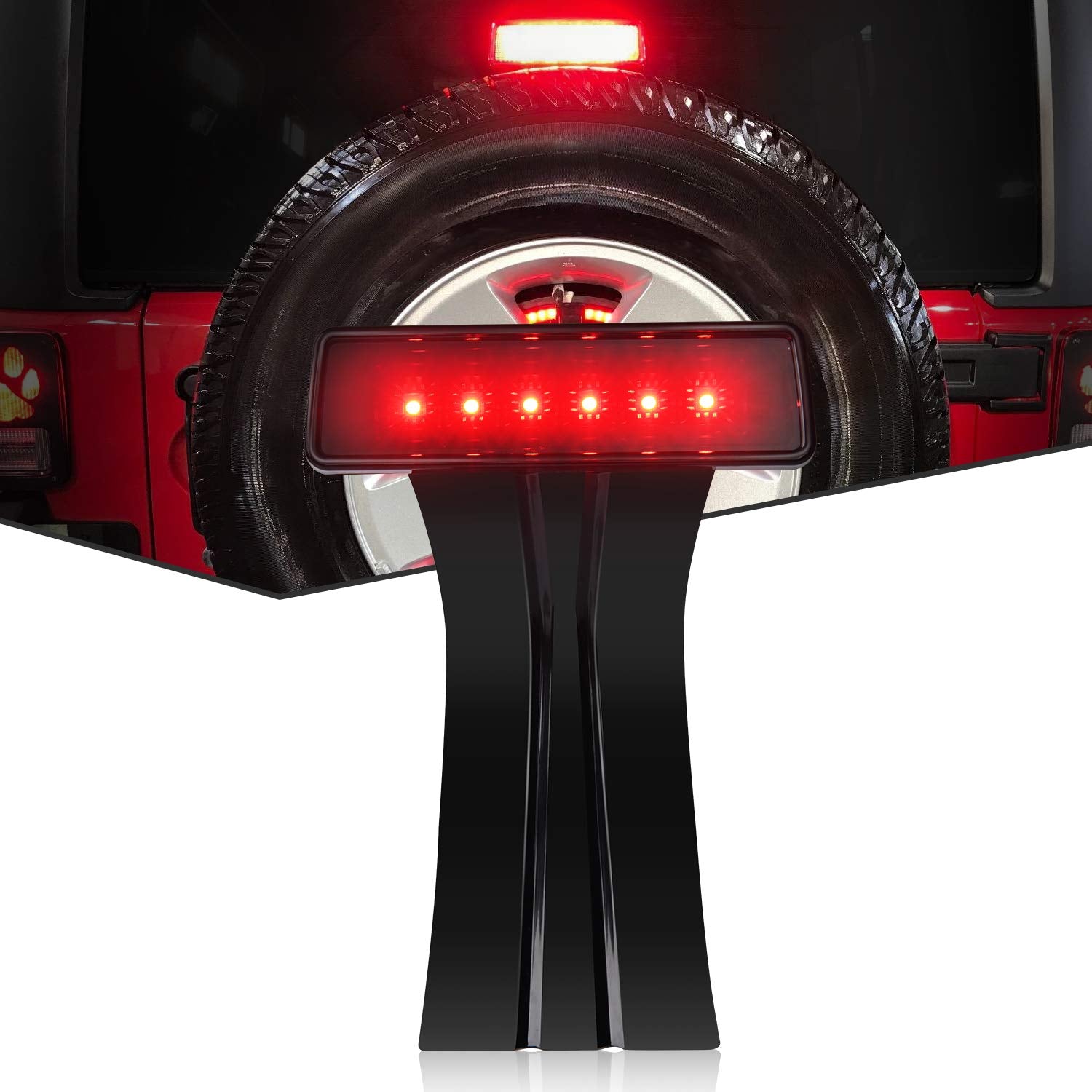 Nilight Led Third Brake Lights High Mount Stop Tail Light With Smoked Lens For 2007-2018 Wrangler Jk, 2 Years Warranty