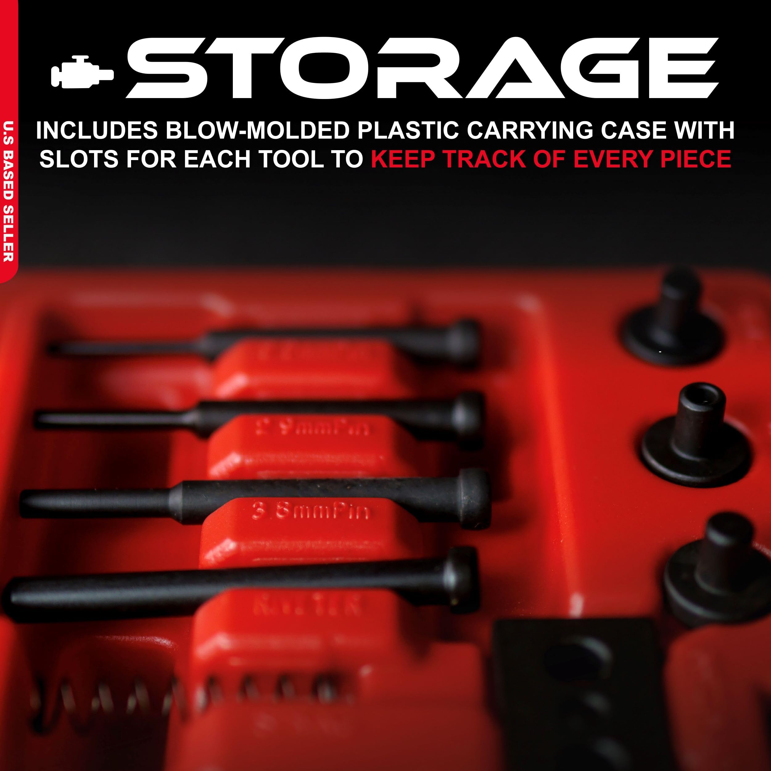 ABN 13-Piece Chain Breaker Tool Kit with Storage Case - Rivet & Roller Link Removal for 35-630 Motorcycle, Bike, ATV Chains