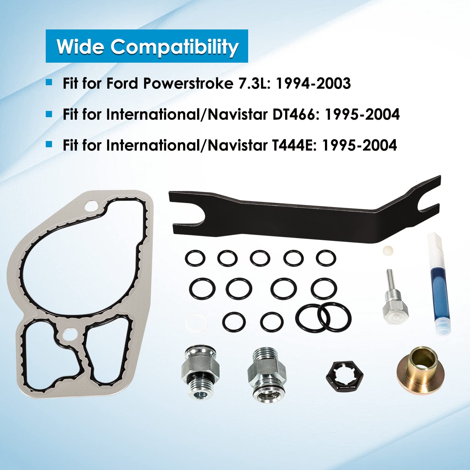High Pressure Oil Pump HPOP Hoses Lines Kit & Crossover Line & Master Service Kit for Ford 7.3L Powerstroke Diesel engines F-ser