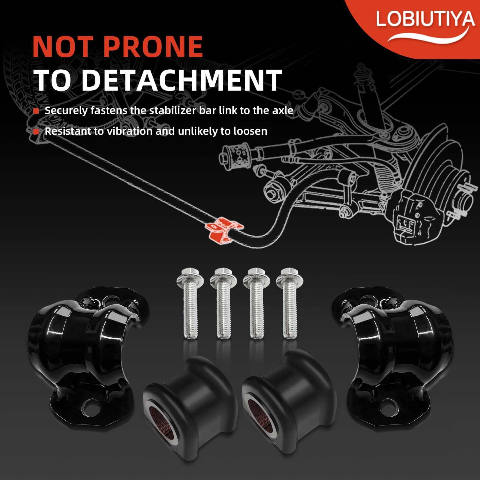 LOBIUTIYA 55398938AC Front Suspension Stabilizer Bar and K80894 Sway Bar End links Kit with Bushing Fits for 2009-2010 Dodge Ram