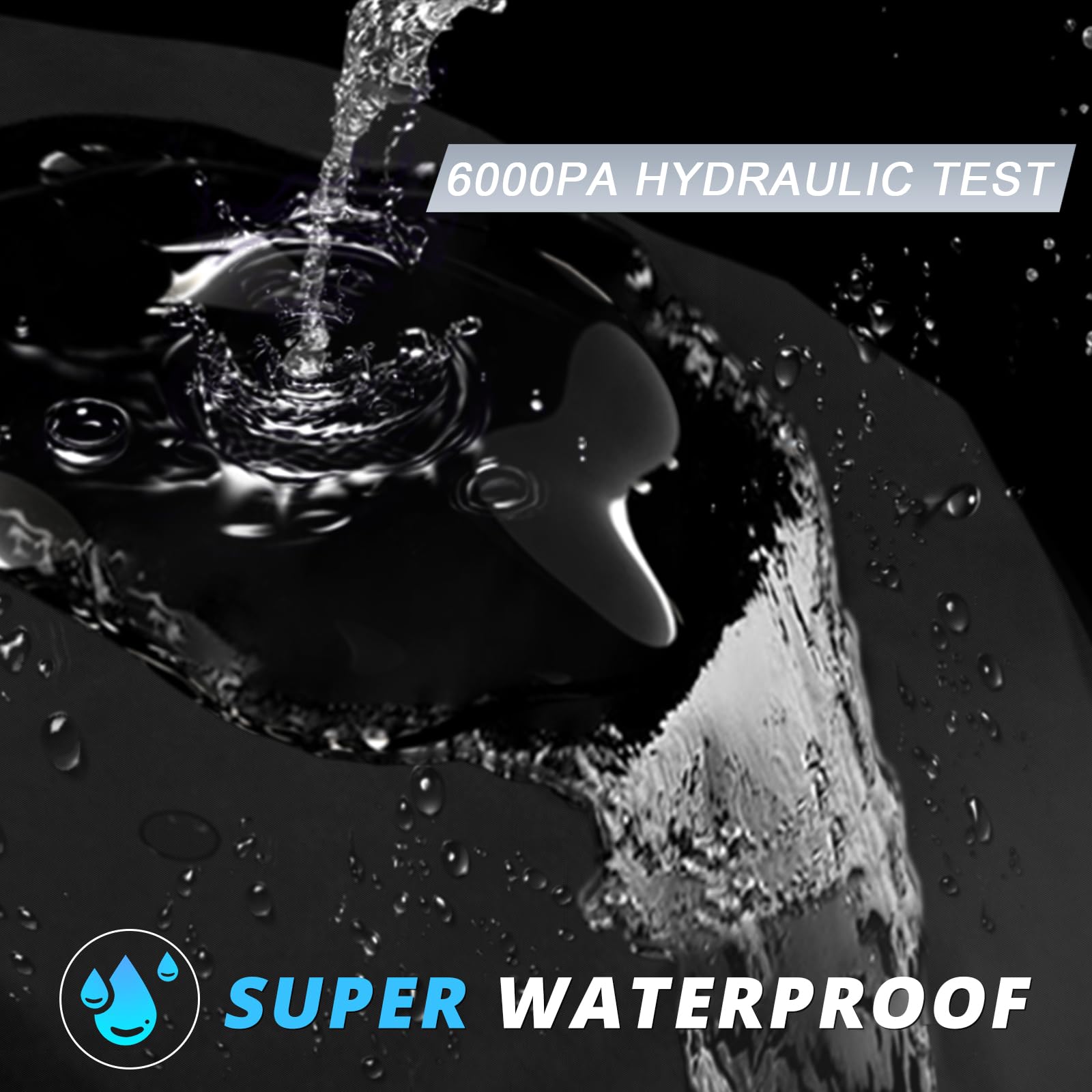 Xyzctem All Season Black Waterproof Sun Motorcycle Cover,Fits Up To 91'' Motors (L Large & Lockholes)