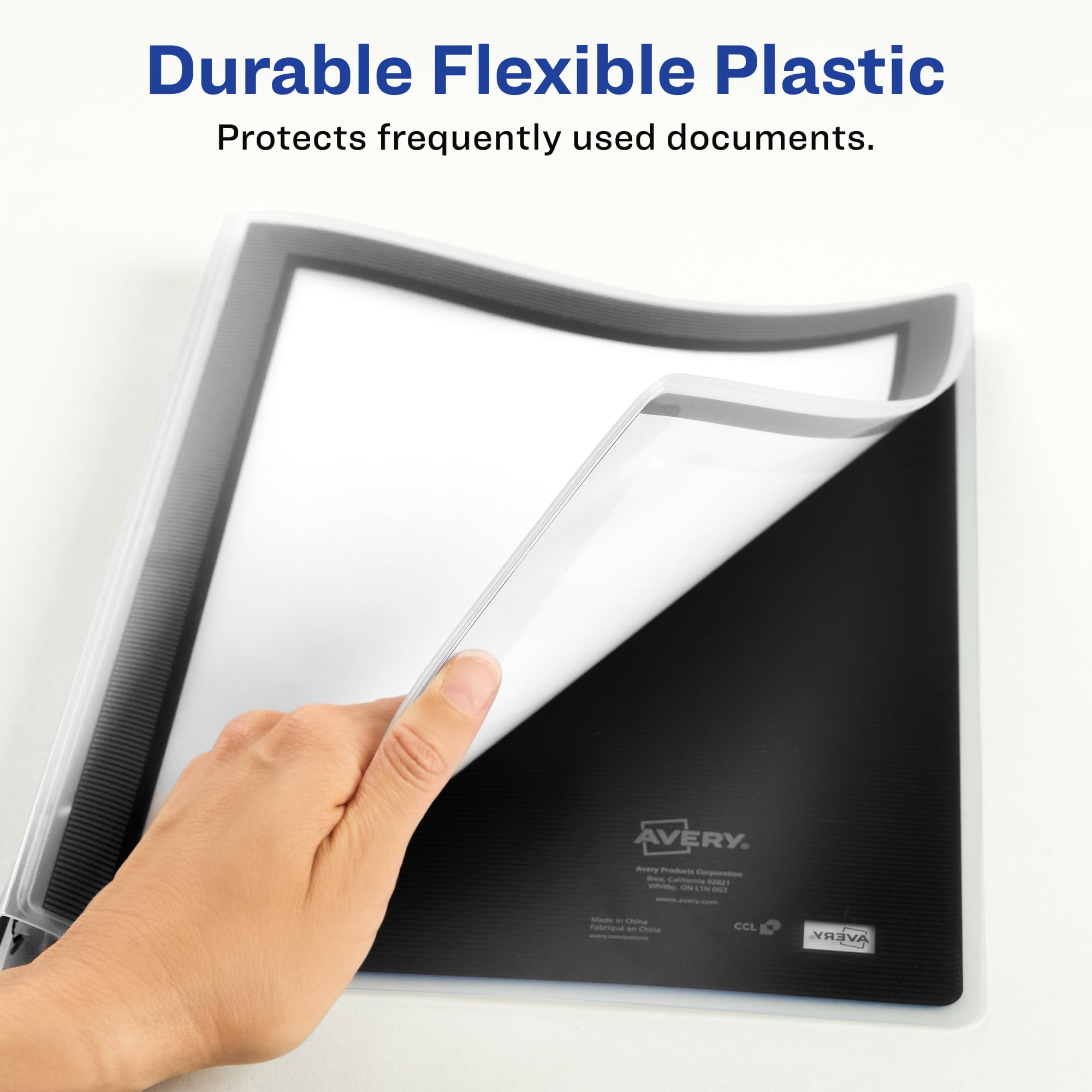 12 Avery Flexi-View Round-Ring Presentation View 3-Ring Binders, 1/2 Capacity, Black, Ea - Ave15767