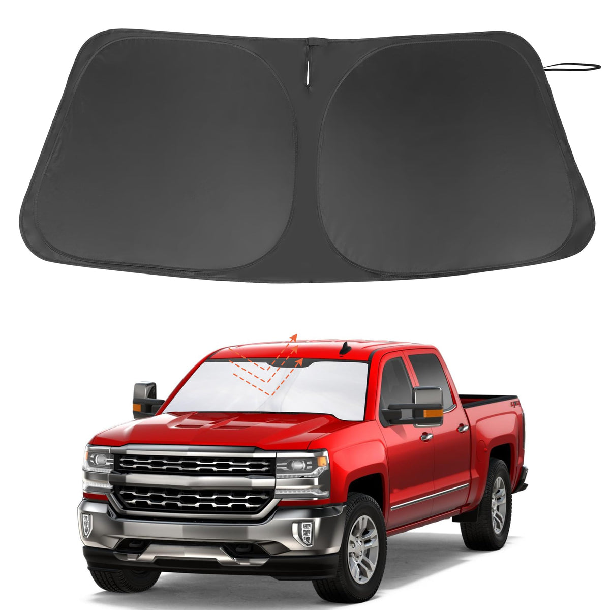 Windshield Sun Shade Custom Fit For 2014-2019 Chevrolet/Chevy Silverado Crewcab Regularcab Extendedcab Accessories Foldable Suns