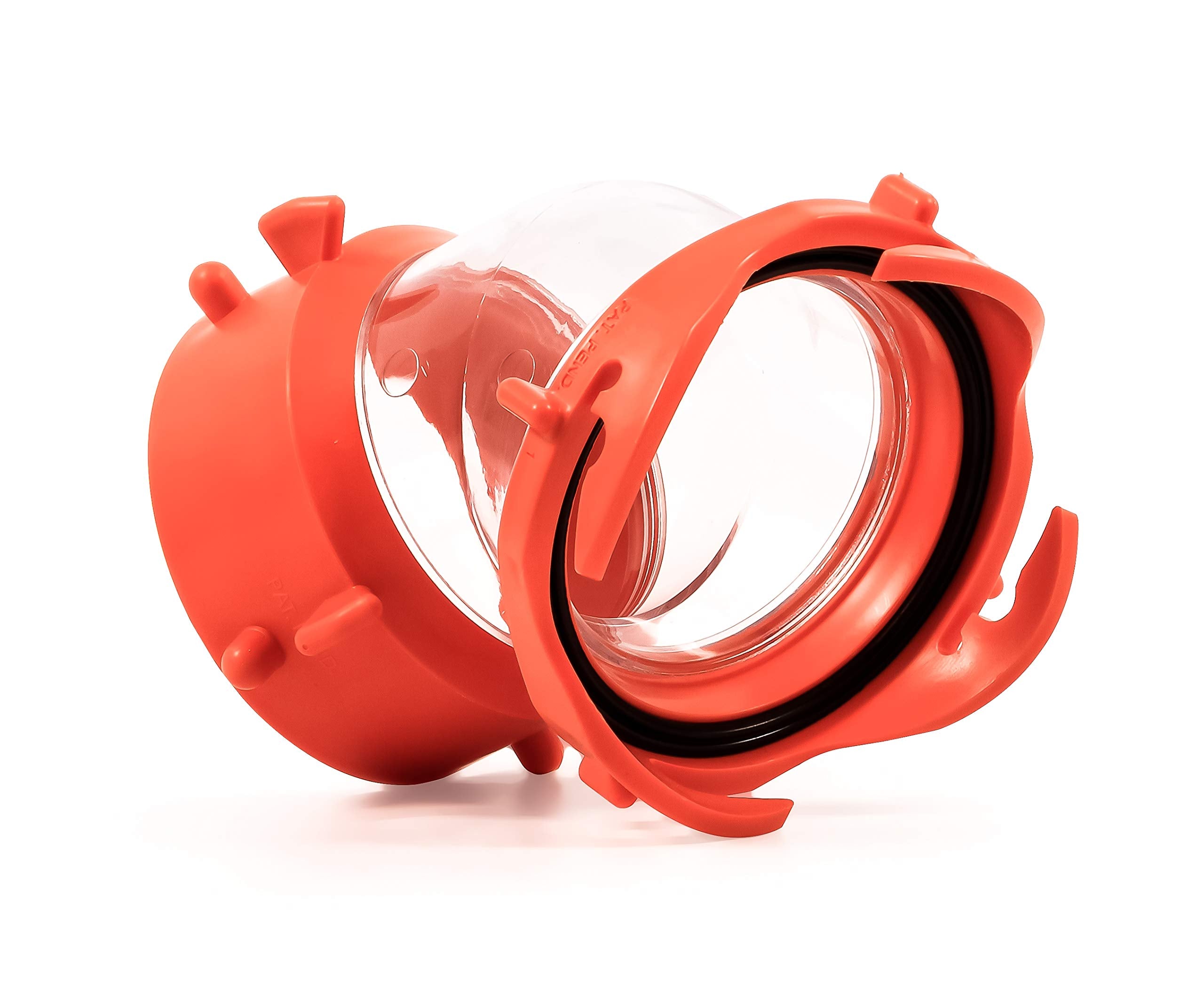 Camco RhinoFLEX Clear 45-Degree Camper/RV Sewer Hose Swivel Fitting - Features a Swivel Lug Fitting & a 4-Prong Bayonet Fitting