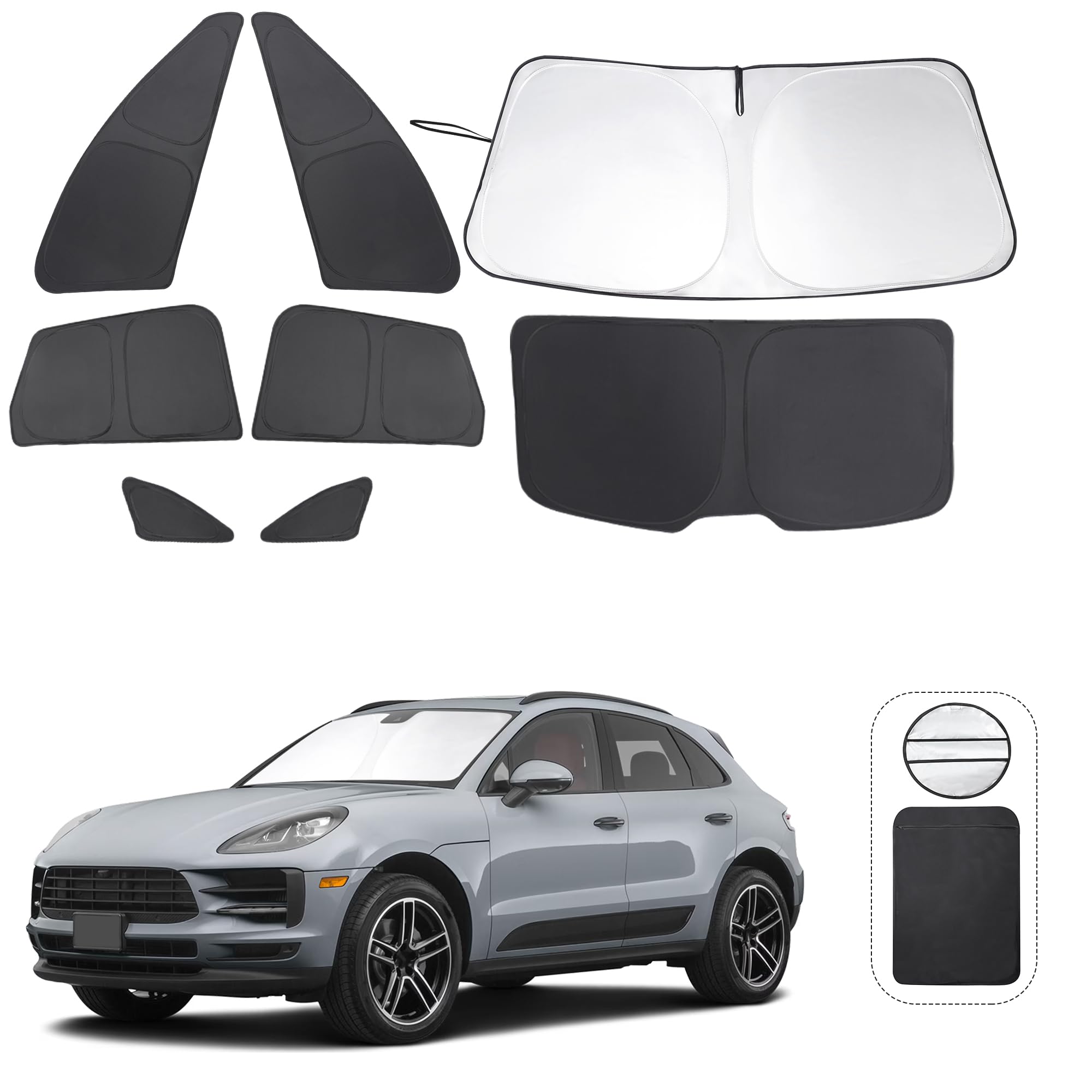 Tinglu Window Shades For Porsche Macan 2014-2024 Accessories Car Side Full Windows Rear Triangular Windshield Sun Shade Sun Uv R