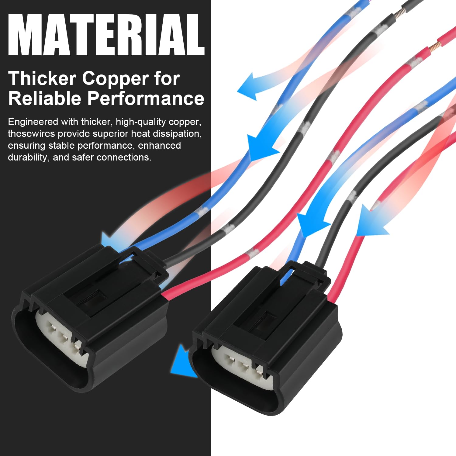 Ibrightstar H13 9008 H13Ll H13St H13Xv Female High Temperature Ceramic Adapter Wiring Harness Sockets Wire For Headlights Or Fog