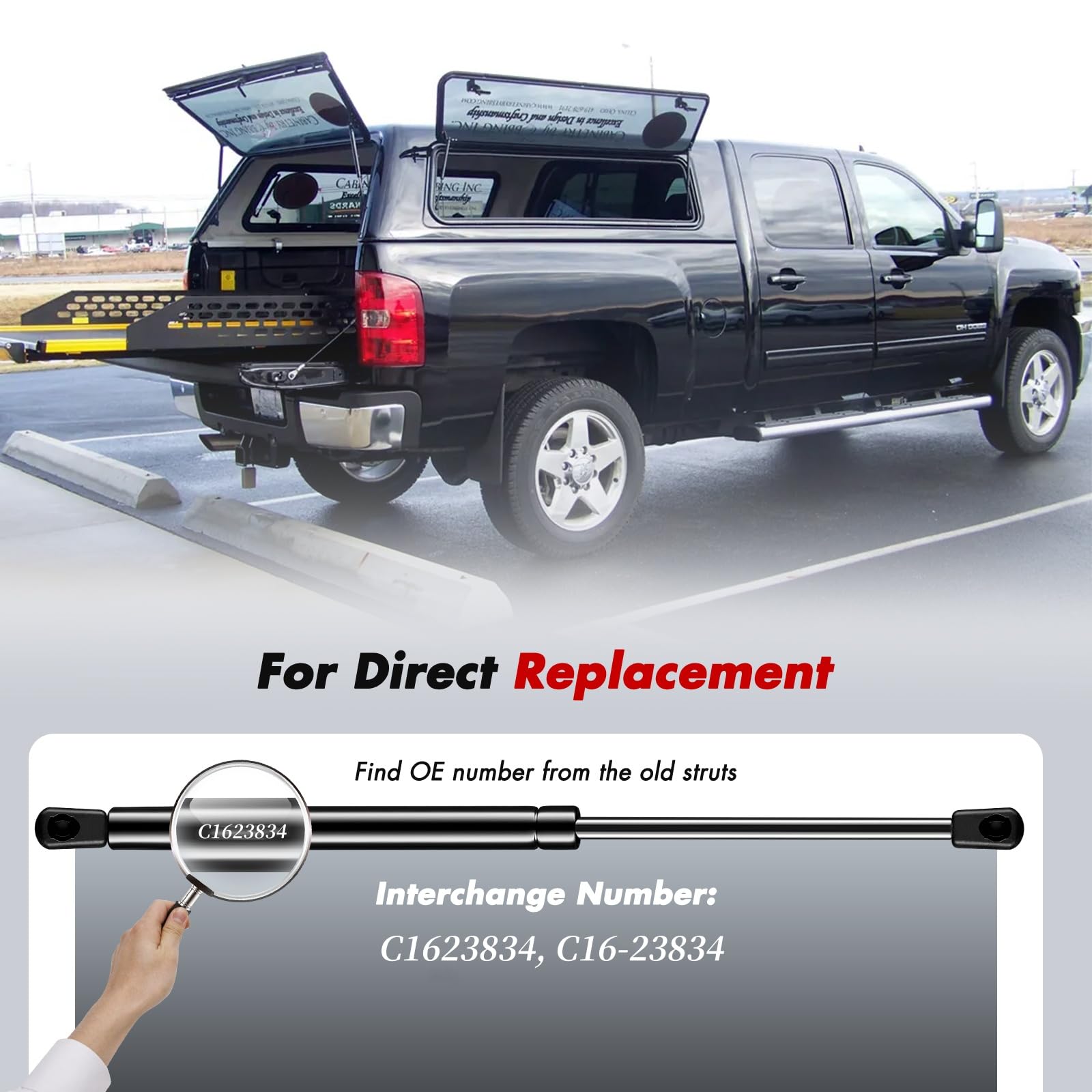 Vepagoo C1623834 18.15'' 120 Lb Gas Strut Shock Spring Lift Support For Leer Are Atc Camper Topper Rear Window Truck Cap Camper