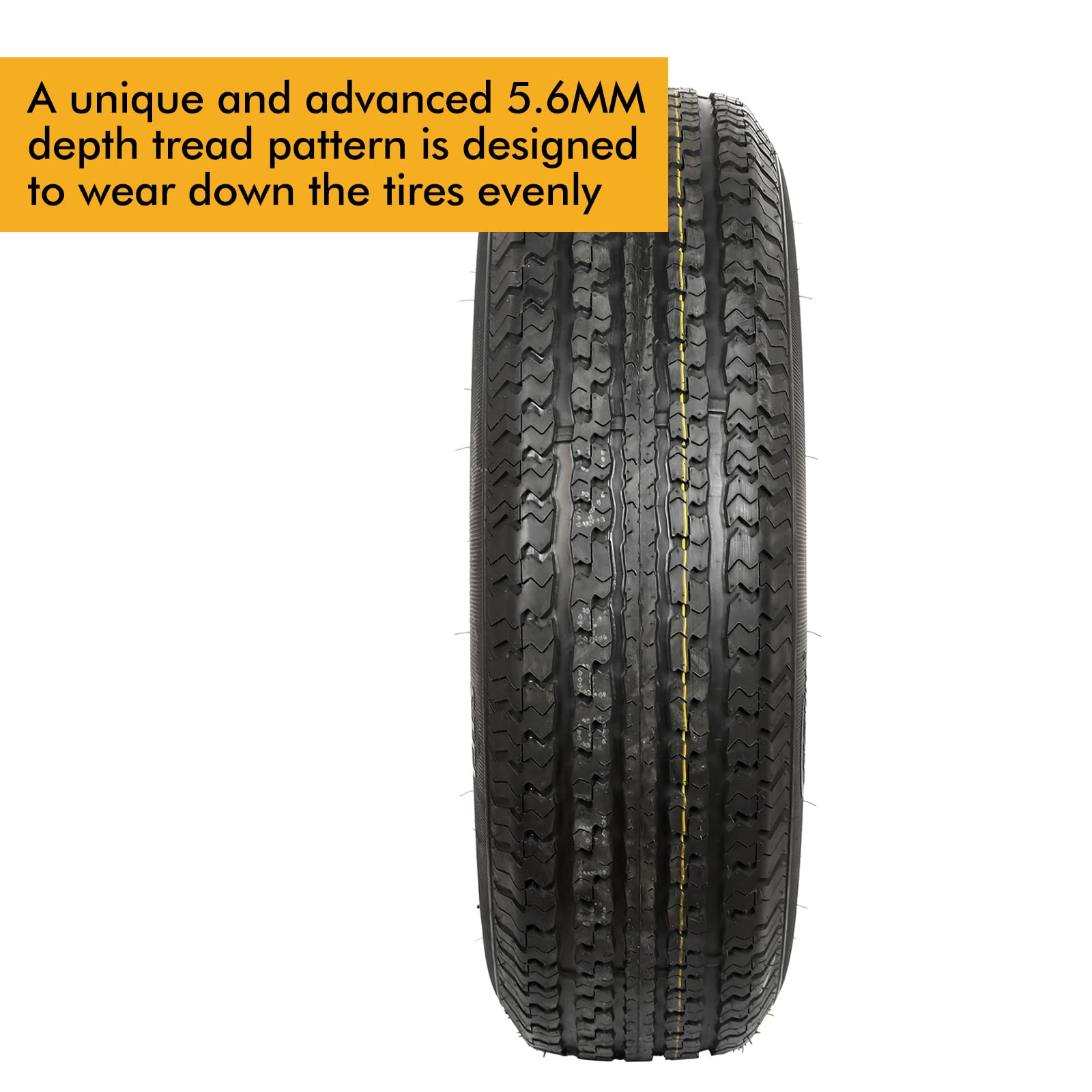 Set Of 2 Durun St205/75R14 Radial Trailer Tire,St205-75R14 St 205/75R14, 8 Ply Load Range D, 105M