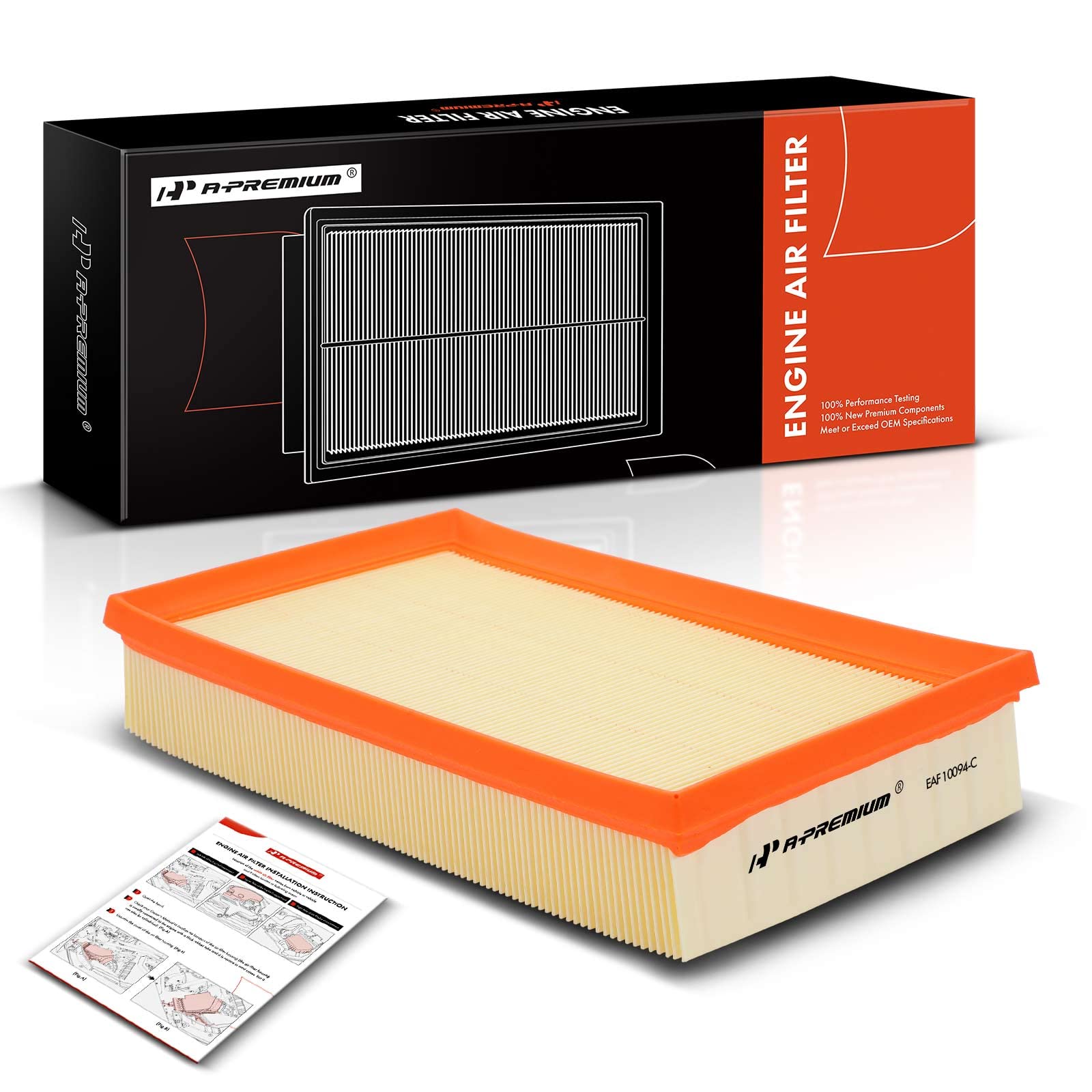 A-Premium Engine Air Filter Compatible With Ford Fusion 2006-2012 & Mazda 6 2009-2013 & Mercury Milan 2006-2011, 2.3L 2.5L, Flex