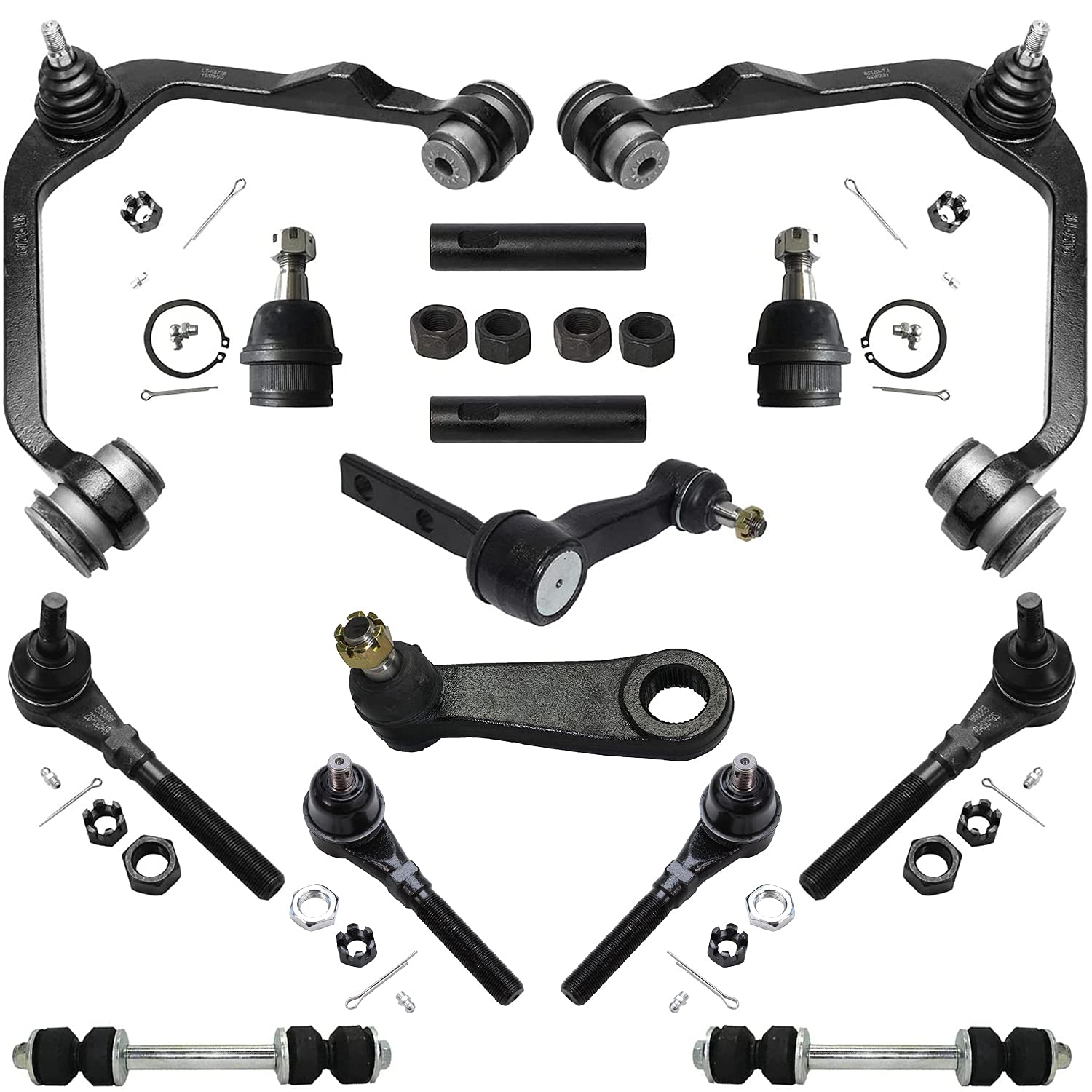 Detroit Axle - 4Wd Front End 14Pc Suspension Kit For Ford F-150 F-250 Expedition Navigator, 2 Upper Control Arms 2 Lower Ball Jo