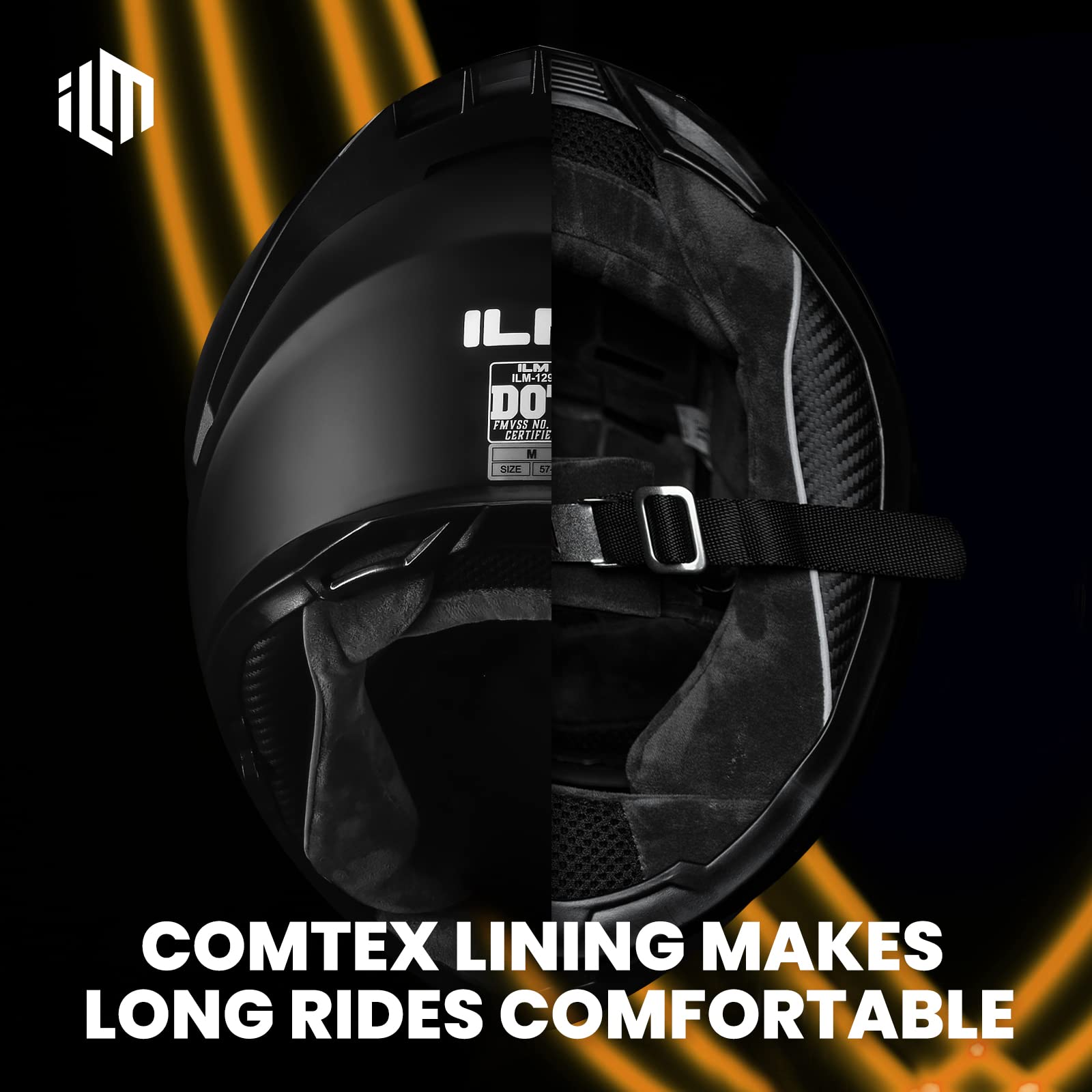 ILM Full Face Motorcycle Helmet, Anti-Fog Pinlock, Heated Shield, Matte Black, Small, DOT Certified for Men & Women - Model-129