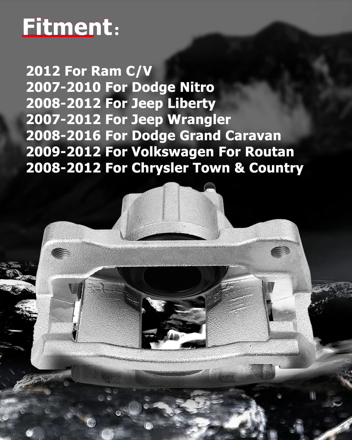 cciyu 18B5045 Front Right Brake Caliper With Bracket For Chrysler For Town & Country,For Dodge For Grand Caravan/For Nitro,For J