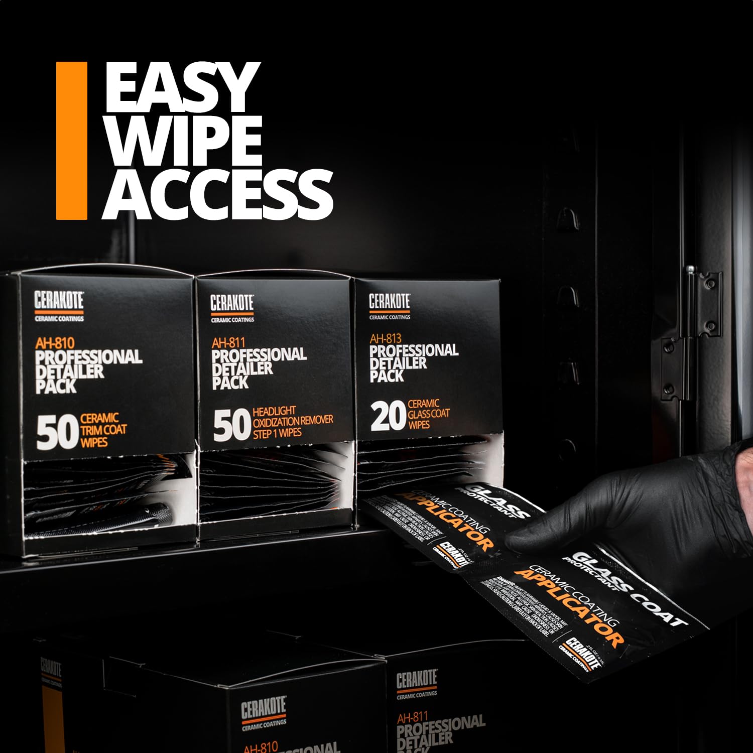 Cerakote Ceramic Glass Coat Protectant Pro Pack (20 Count Wipes) - Hydrophobic Automotive Rain Repellant, Long-Lasting And Durab