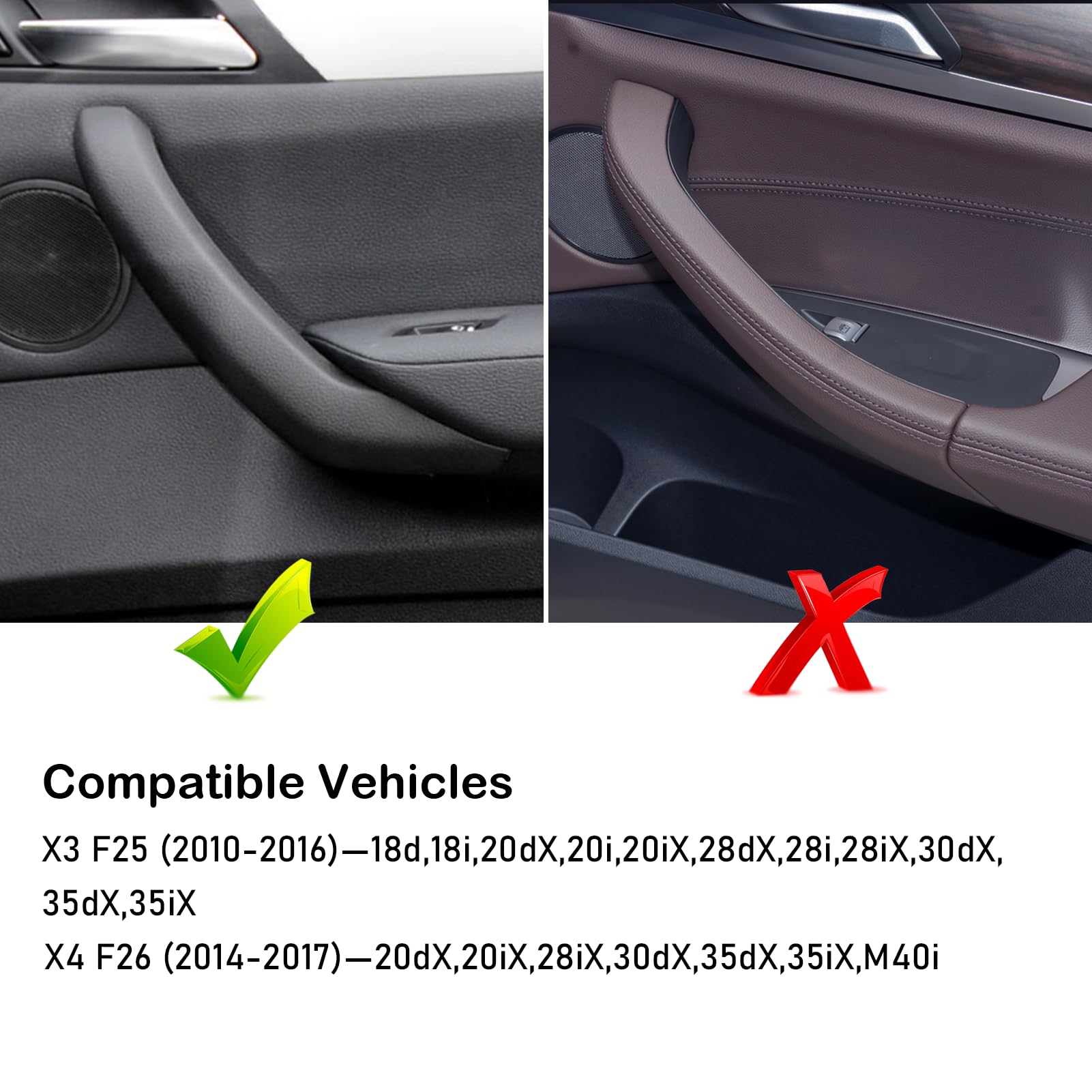 Jaronx Compatible With Bmw X3/X4 Door Handle Covers, 3Pcs Left/Right Interior Door Pull Handle Covers For Bmw X3 F25 2010-2016, X4 F26 2014-2017 (Carbon Fiber Pattern)