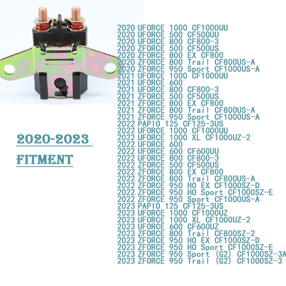 Qymoto Cfmoto Starter Solenoid Relay For Cfmoto Uforce 600 1000,Zforce 950 Zforce 800 Trail,Zforce 500 Oem 5270-150500 (2013-2023)