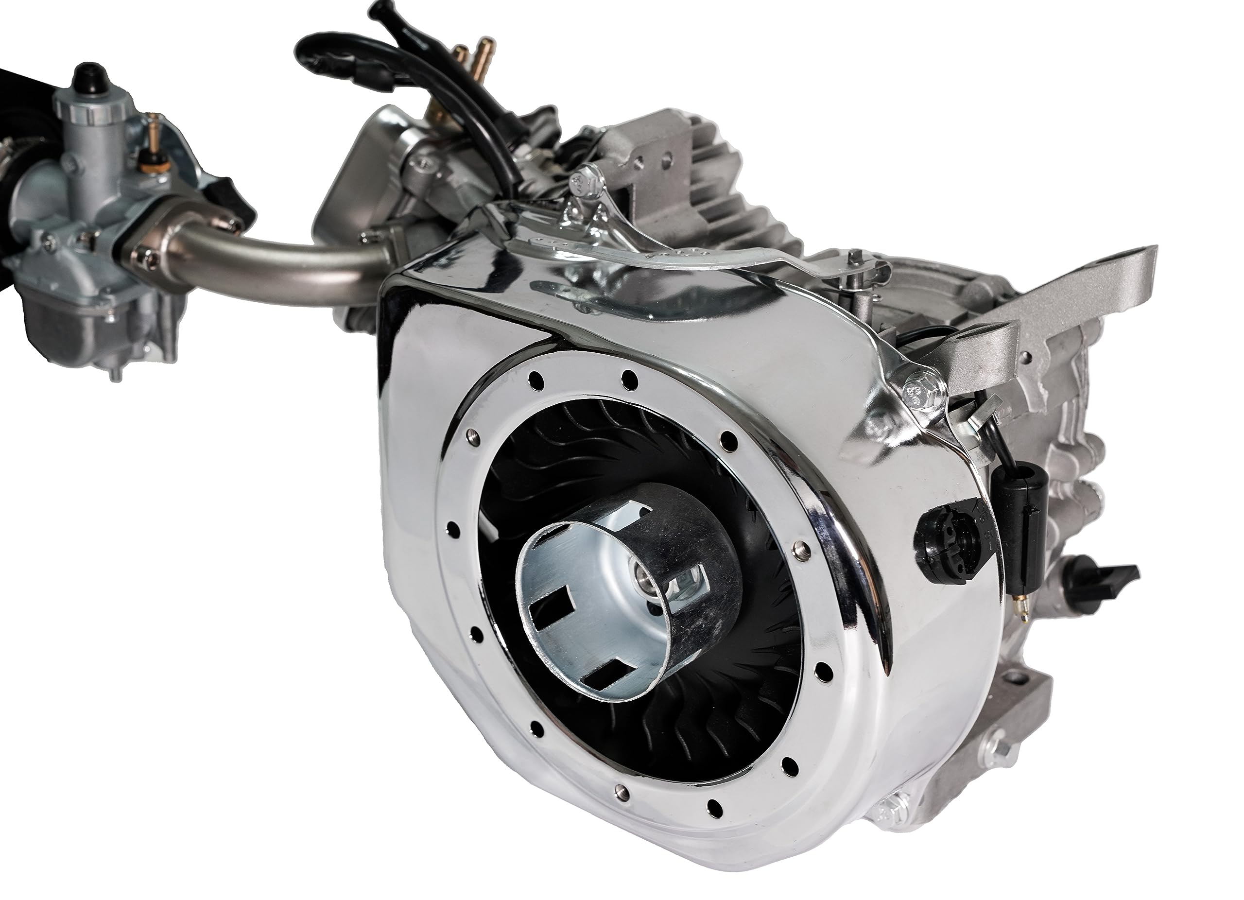 JMCHstore Chrome Recoil Fan Cover Shroud Housing for Predator 212 hemi Coleman CT200U CT100U BT200X CC100X Mini Bike, SK100 KT19