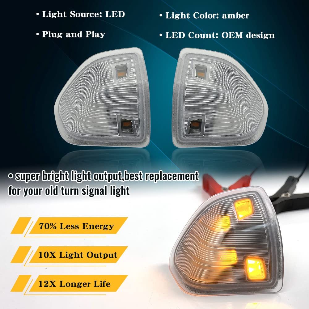 Cnpapc Led Side Mirror Turn Signal Light For Dodge Ram 1500 2500 3500 4500 5500 Left And Right Lamps Clear Cover Lens 68302828Aa